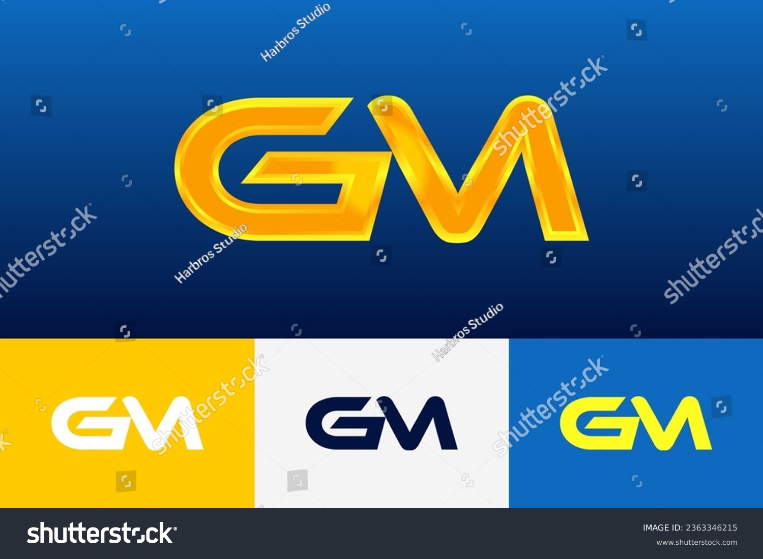 GM Initial Modern Logo Gradient Template for - Royalty Free Stock ...