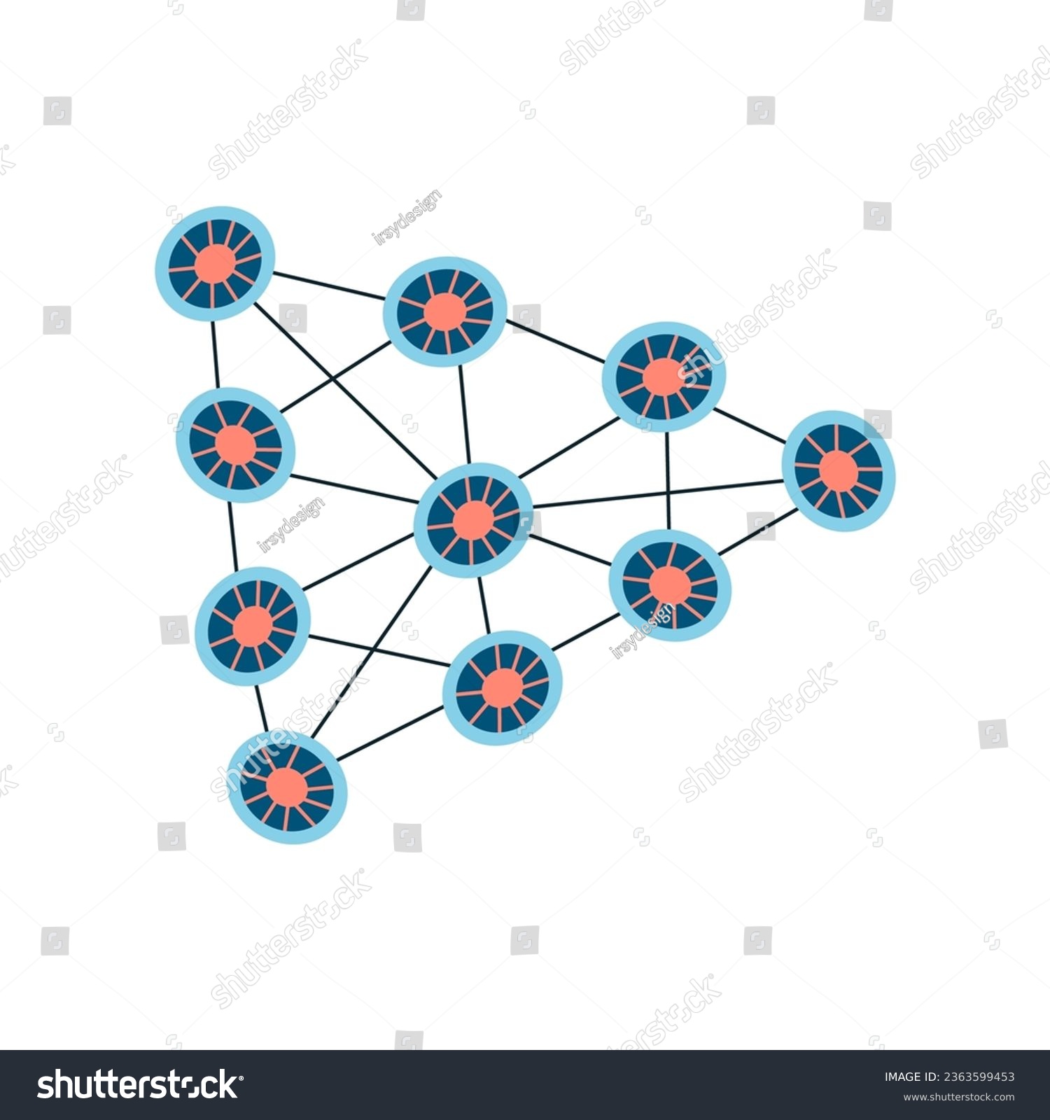 Nerve cell vector illustration. Artificial - Royalty Free Stock Vector ...