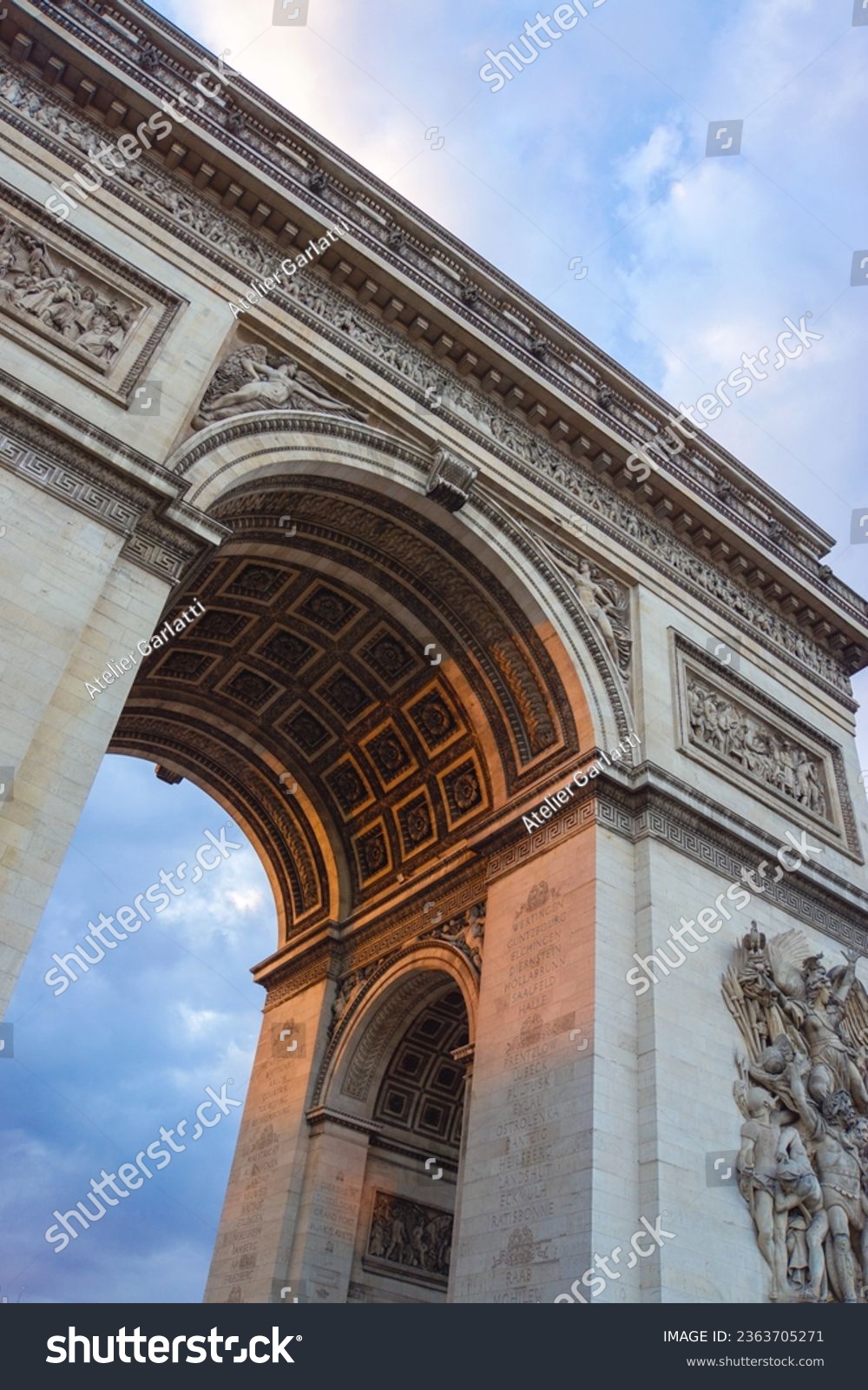 Sunset in the Arc de Triomphe in Paris #2363705271