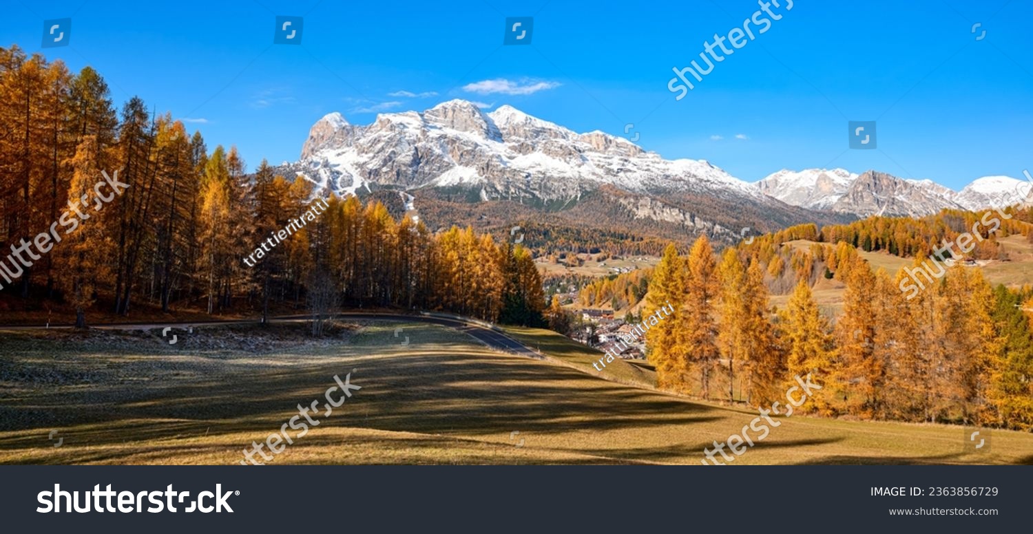 The Tofane of Cortina d'Ampezzo. Tofana di Ròzes, Tofana di Mezzo, Tofana de Inze - Cortina d'Ampezzo, Dolomites, Veneto, Italy, Europe. #2363856729