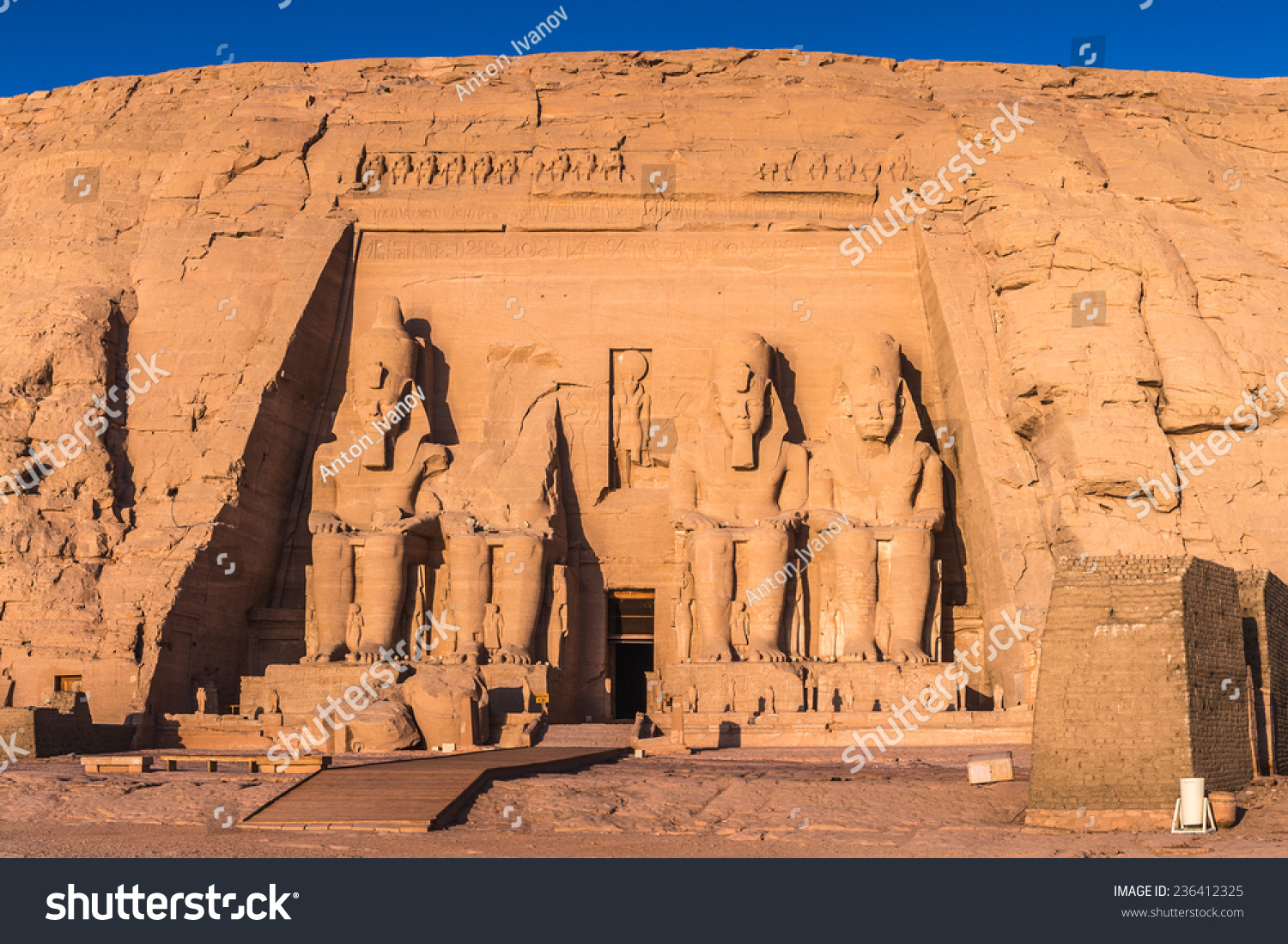 Abu Simbel temples on sunrise, Abu Simbel, Egypt. UNESCO World Heritage #236412325