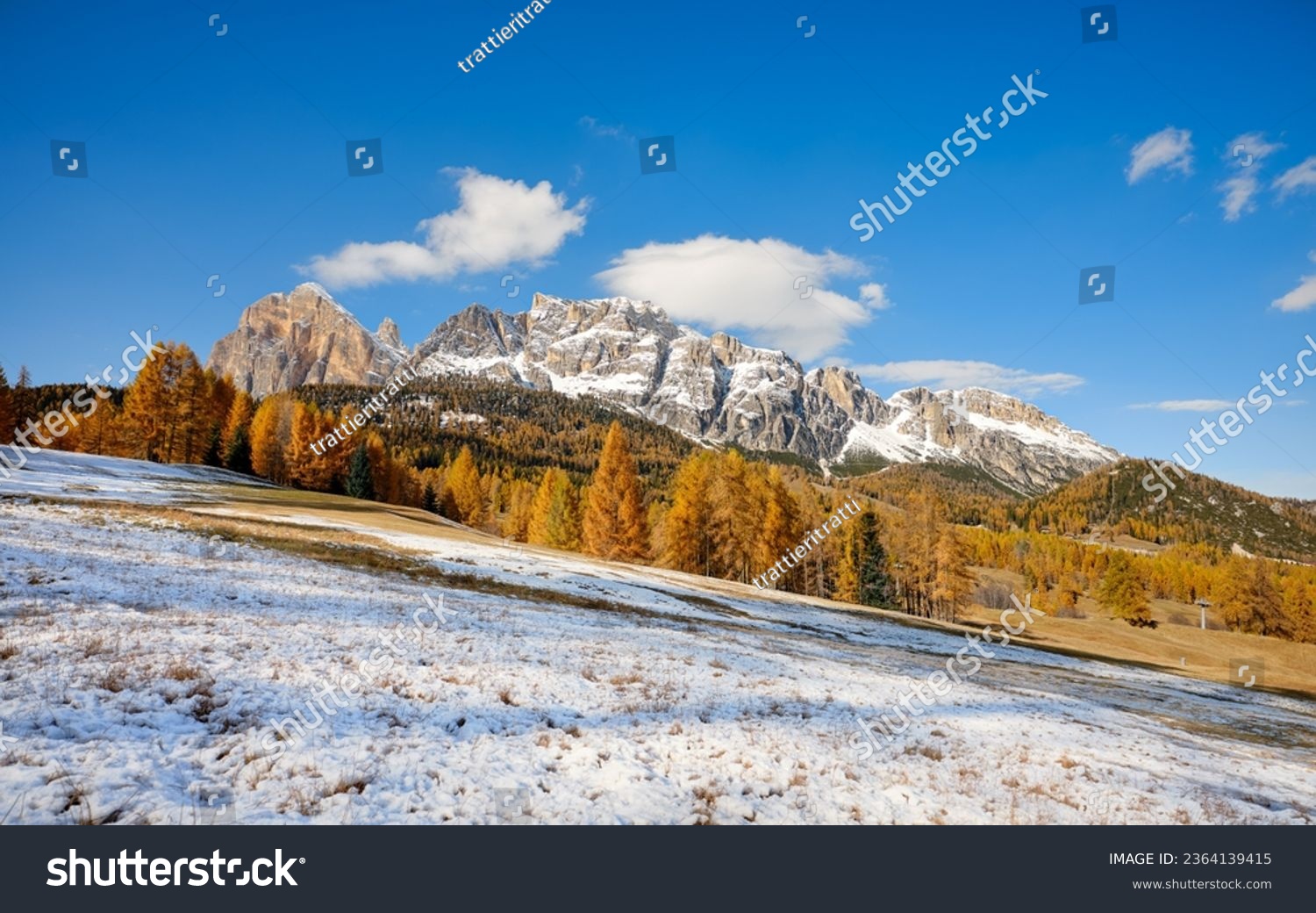 The Tofane of Cortina d'Ampezzo. Tofana di Ròzes, Tofana di Mezzo, Tofana de Inze - Cortina d'Ampezzo, Dolomites, Veneto, Italy, Europe. #2364139415