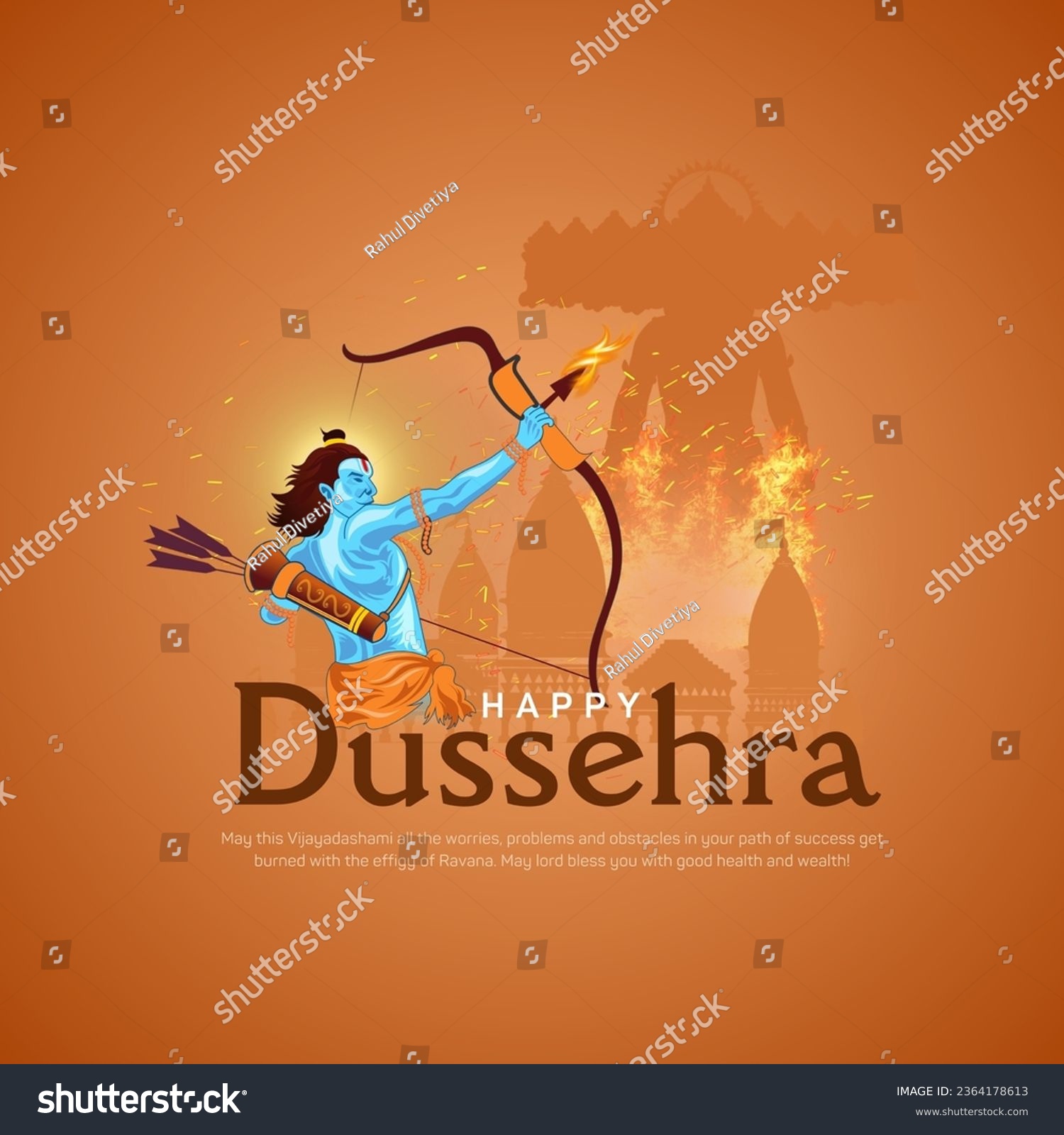 Happy Dussehra festival of India. of Lord Rama - Royalty Free Stock ...