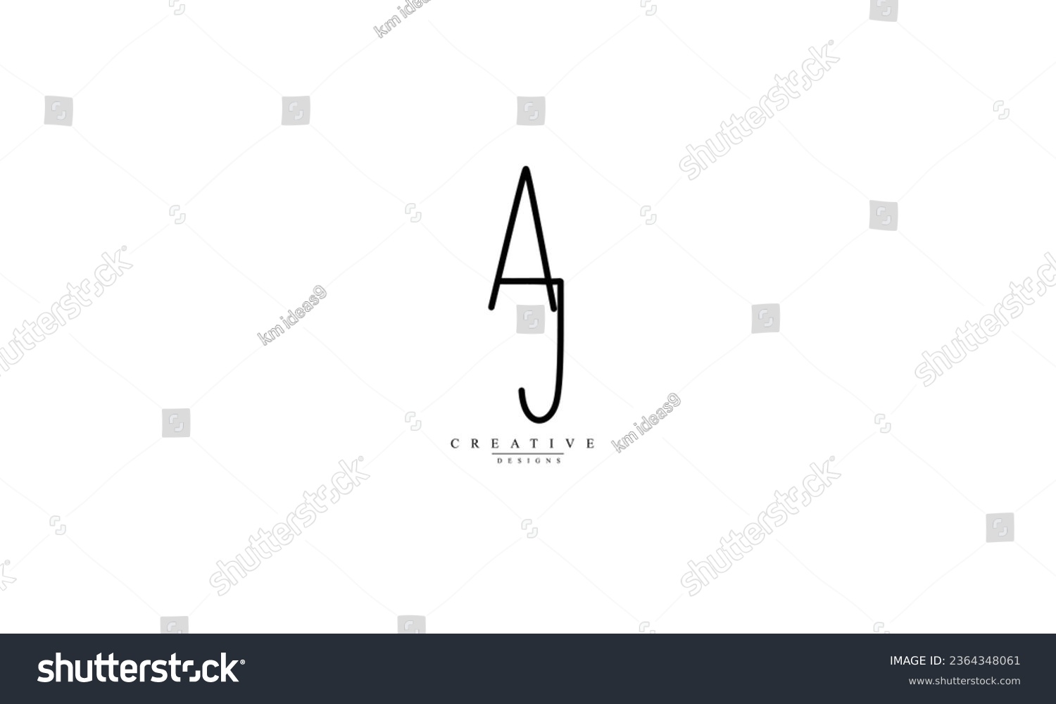 Alphabet letters Initials Monogram logo AJ JA A - Royalty Free Stock ...