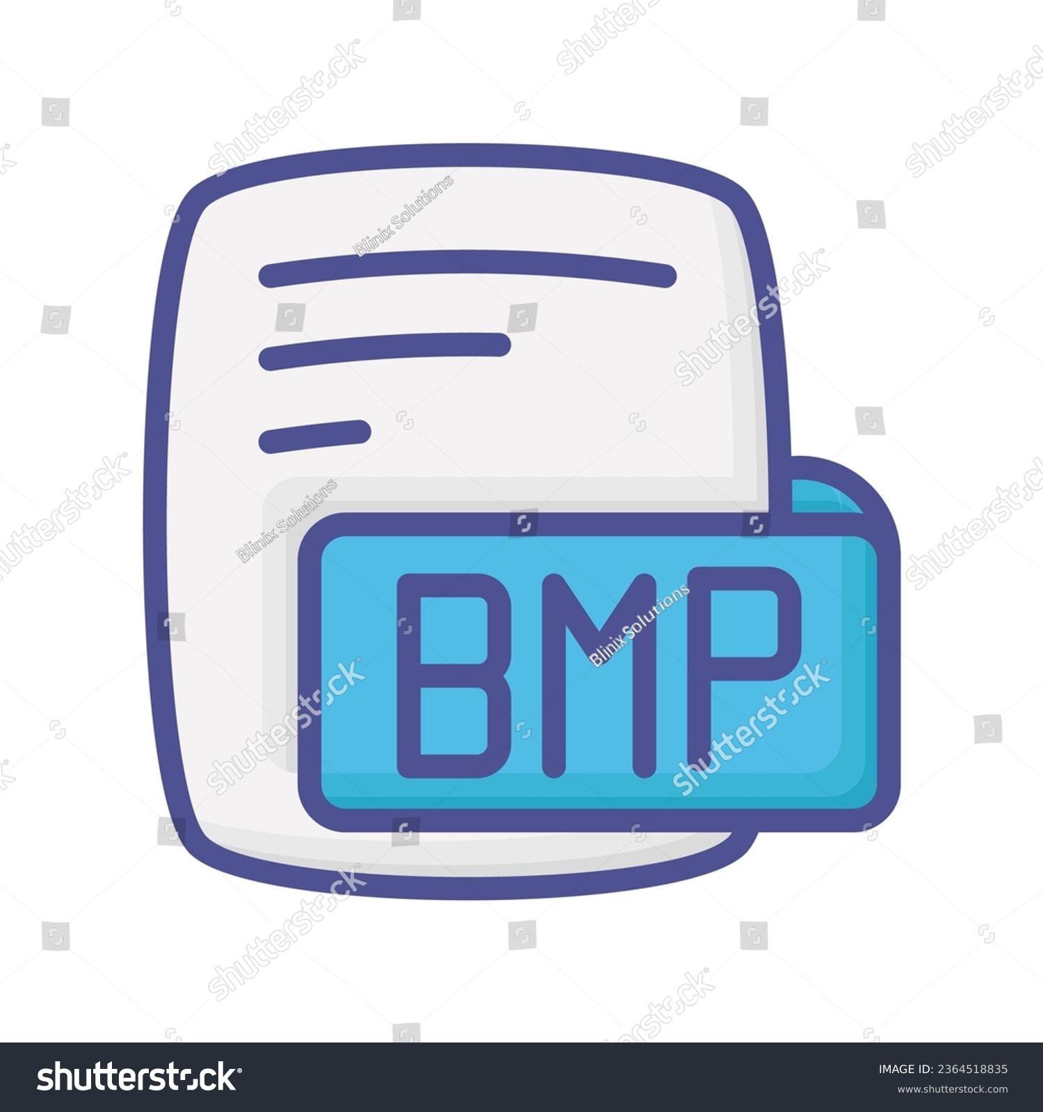 Bmp Bitmap Image Color Outline Style Icon - Royalty Free Stock Vector ...