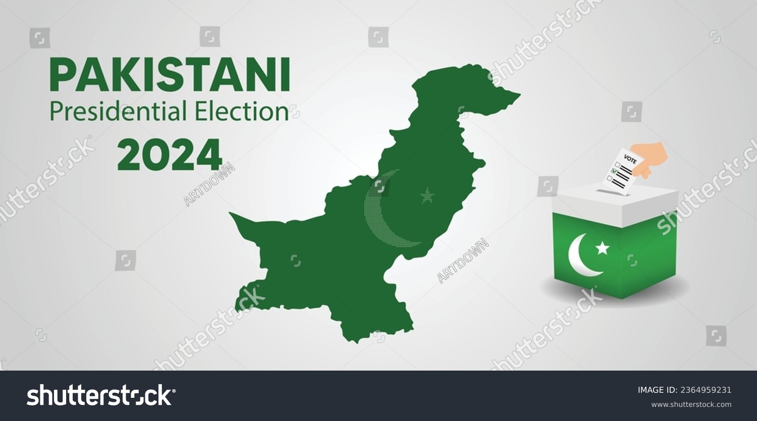 Pakistani presidential election 2024 with flag Royalty Free Stock