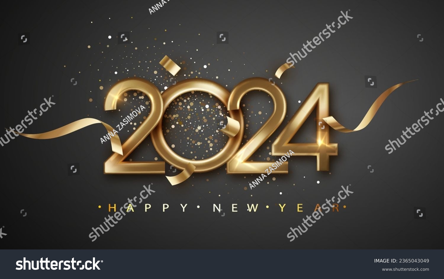 New year 2024 celebrations with gold realistic - Royalty Free Stock ...