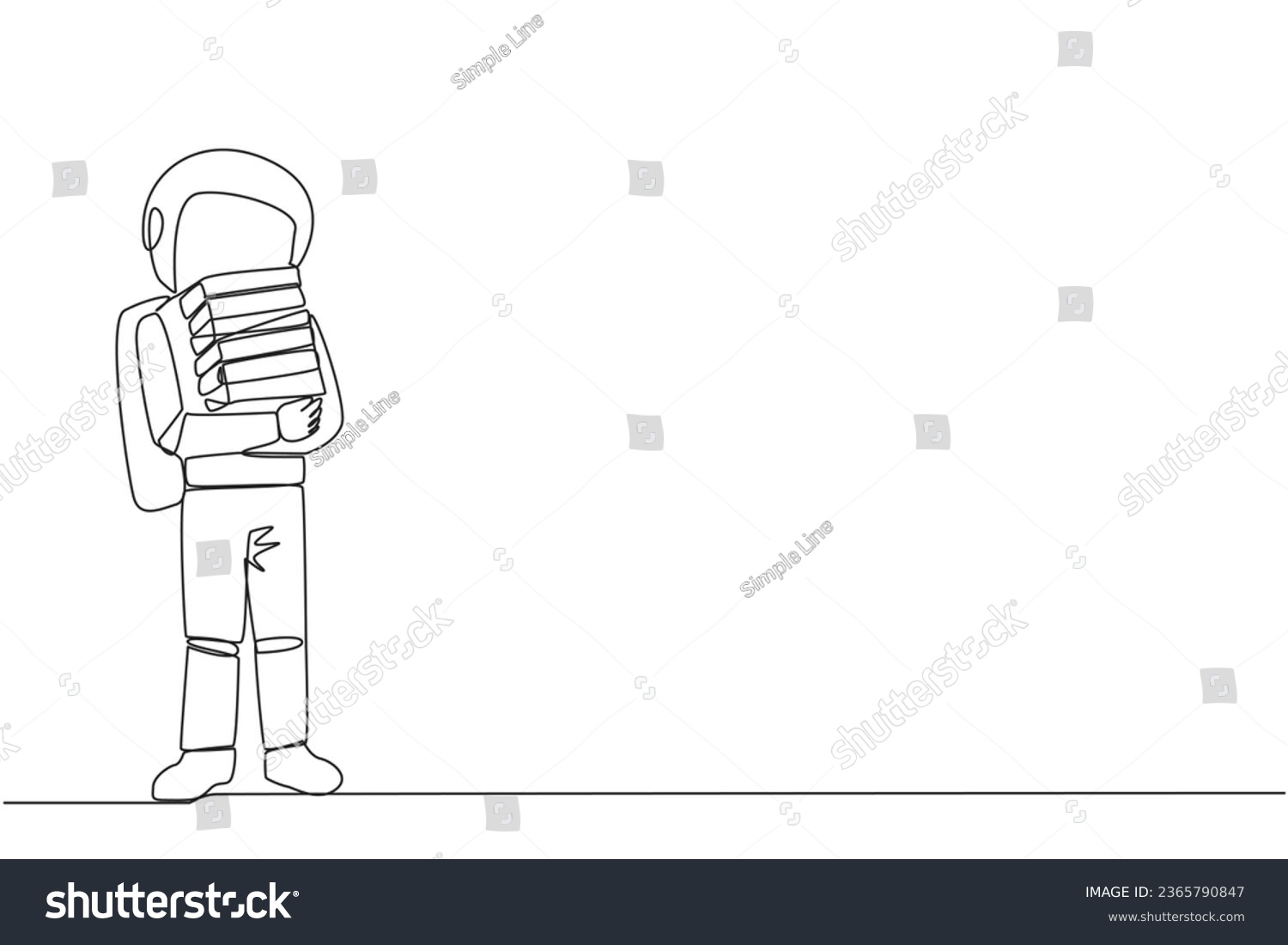 Single one line drawing astronaut standing hug - Royalty Free Stock ...