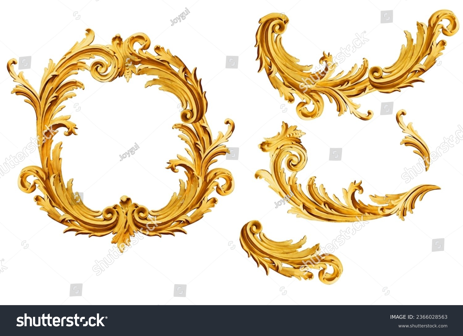 Golden baroque and  ornament elements #2366028563