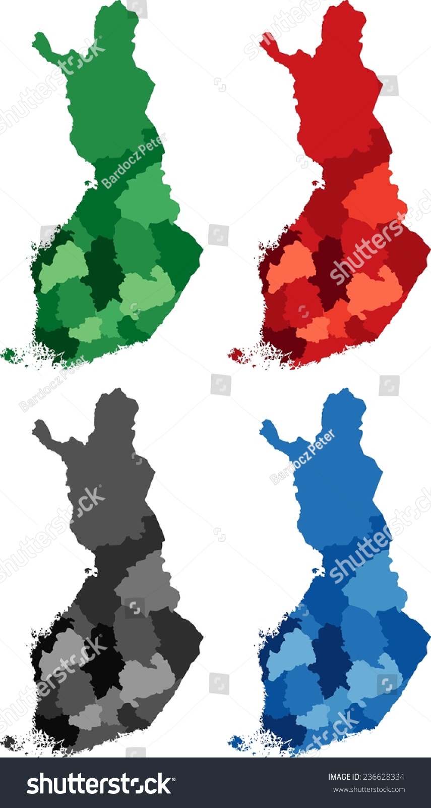 Highly Detailed Finland Political Map In Four Royalty Free Stock   Avopix 236628334 