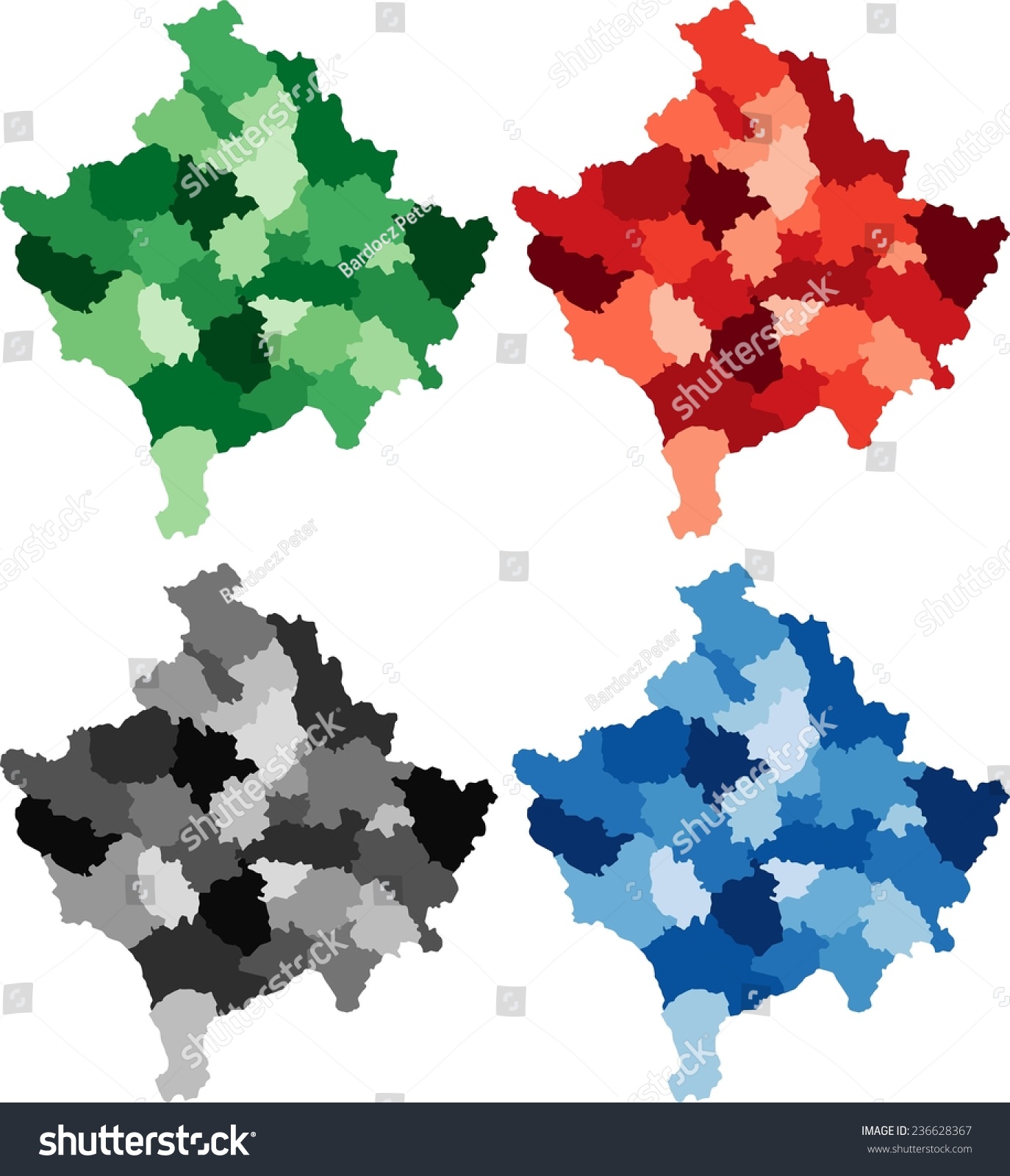 Highly Detailed Kosovo Political Map In Four Royalty Free Stock   Avopix 236628367 