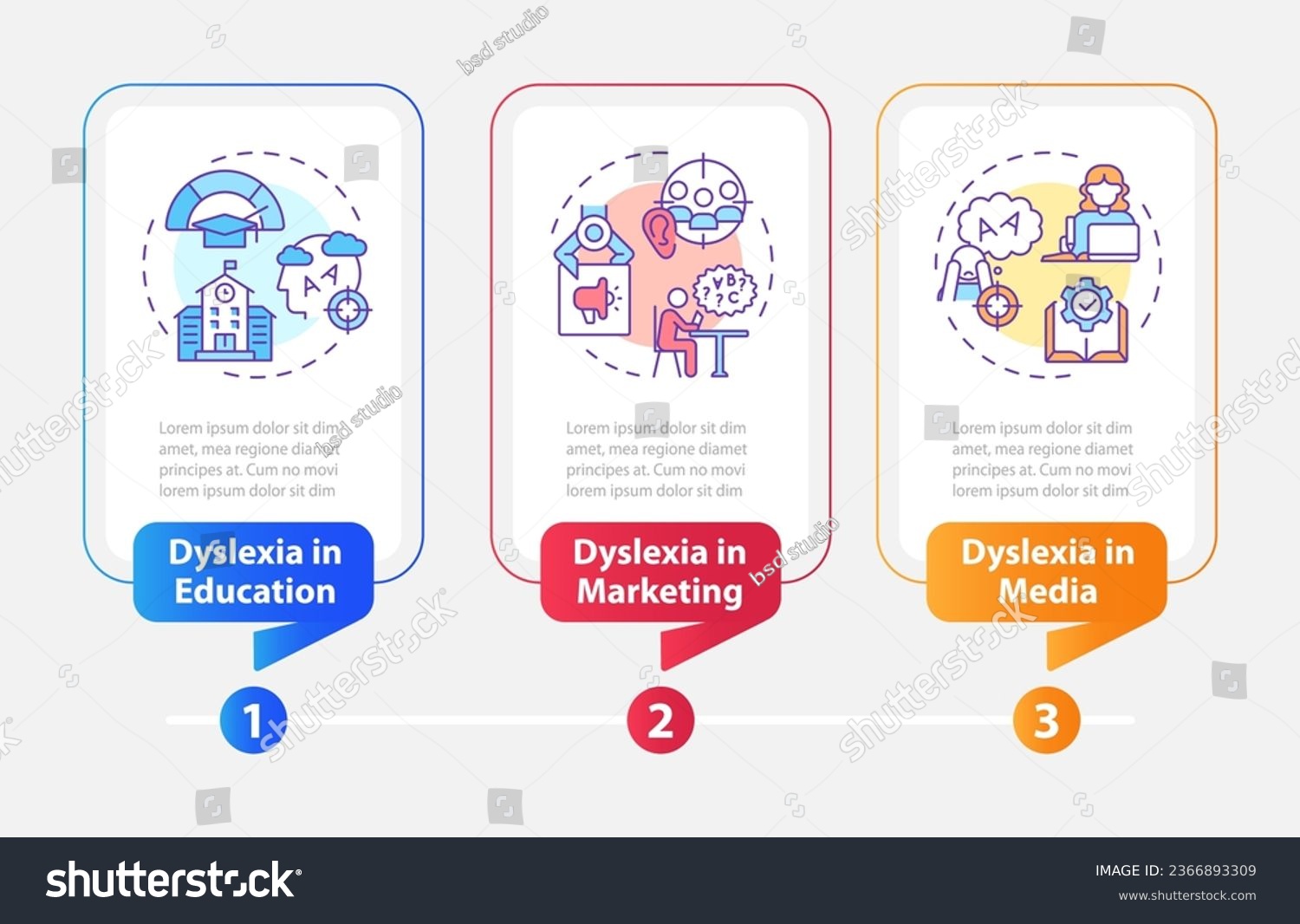 2D dyslexia vector infographics template with - Royalty Free Stock ...