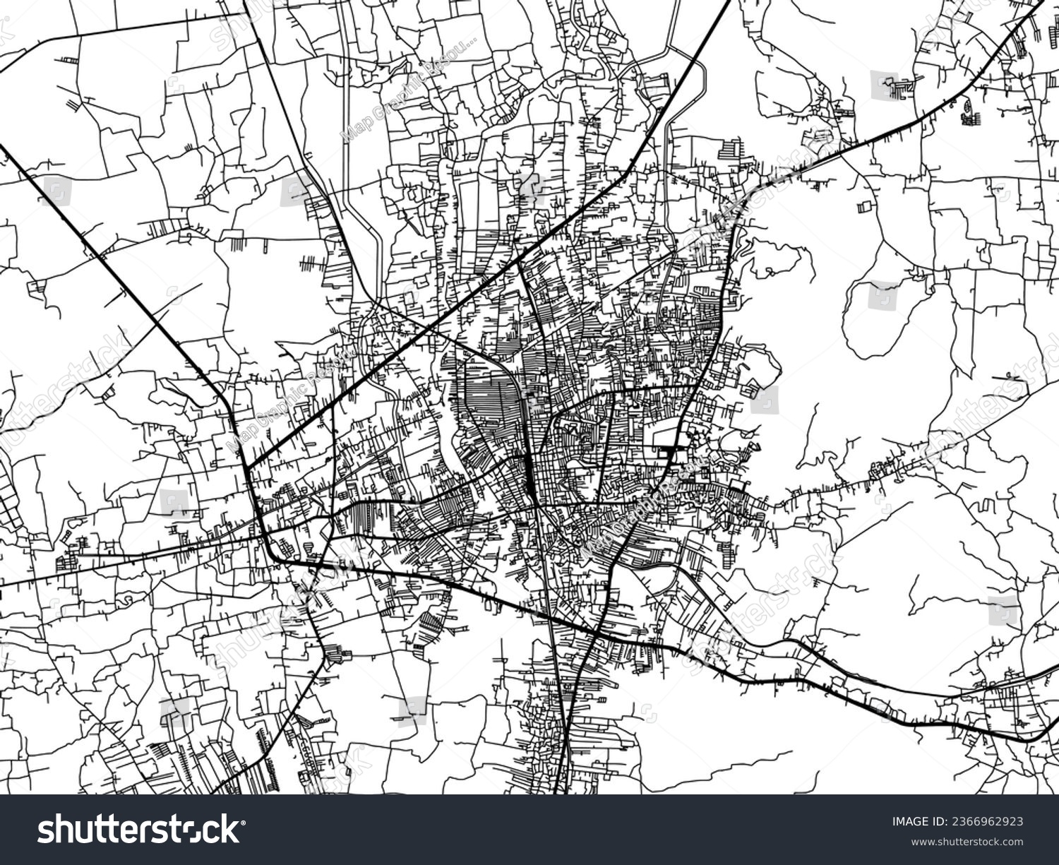 Vector city map of Hat Yai in Thailand with - Royalty Free Stock Vector ...