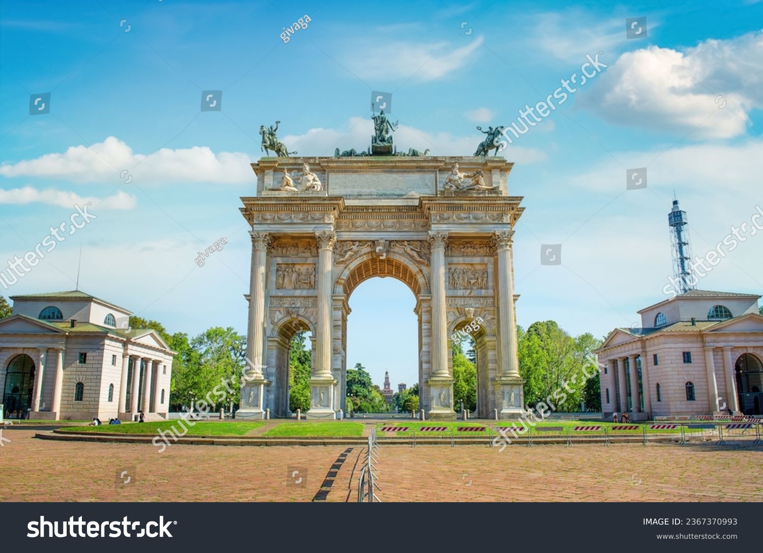 Arch of Peace in sempione park, Milan, lombardy, Italy #2367370993