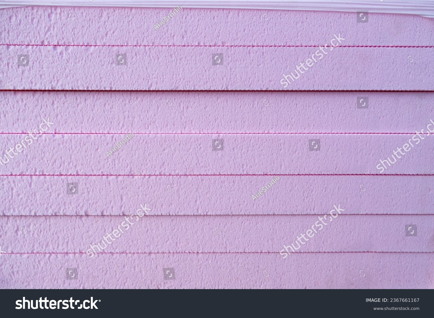Pink Foam Board Product Extruded Polystyrene Insulation Foam XPS with drainage channels on the surface. Building material  waterproof and ground  thermal insulation coatings #2367661167