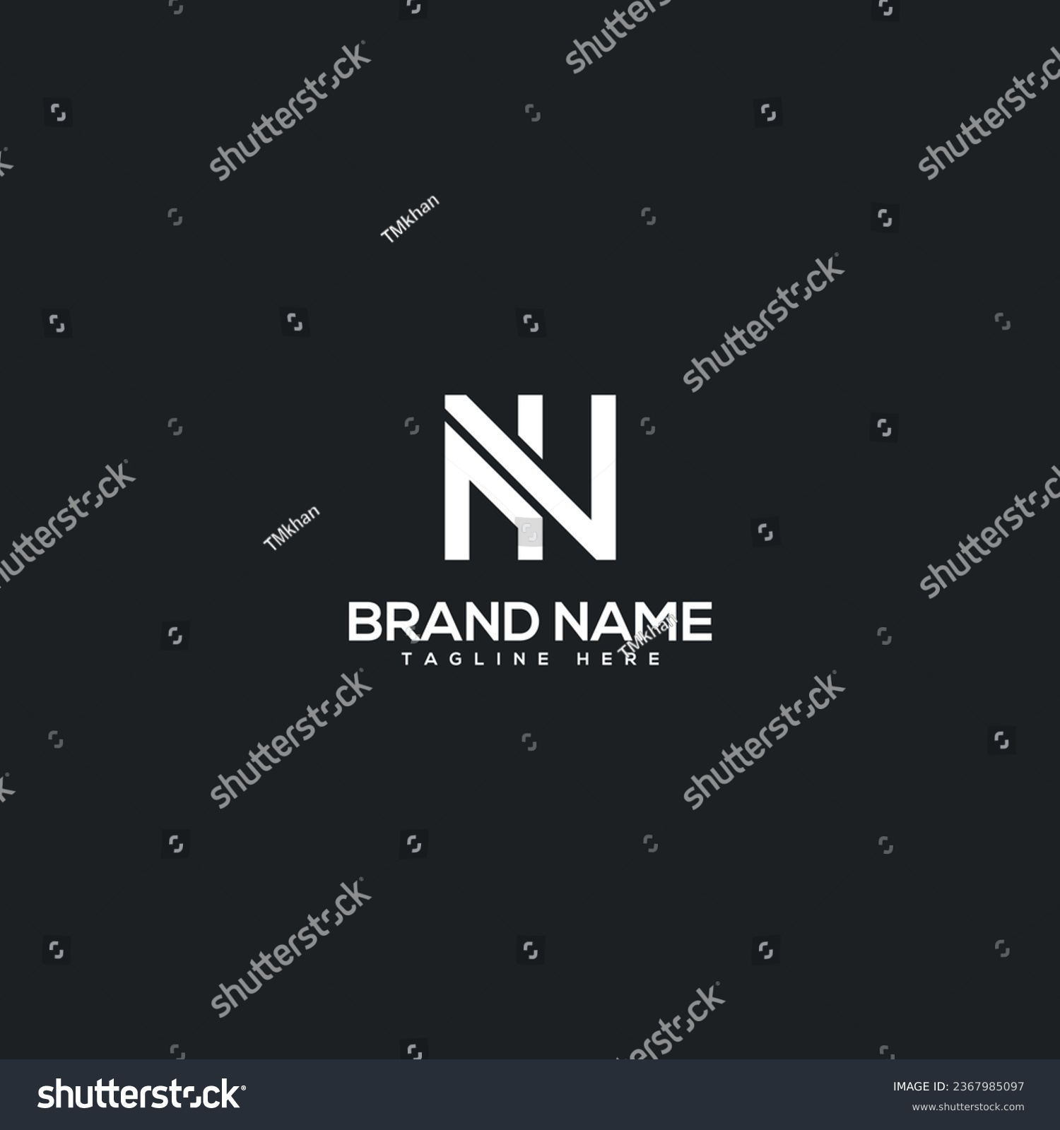 Alphabet Minimal Letters Nh Hn Business Logo Royalty Free Stock