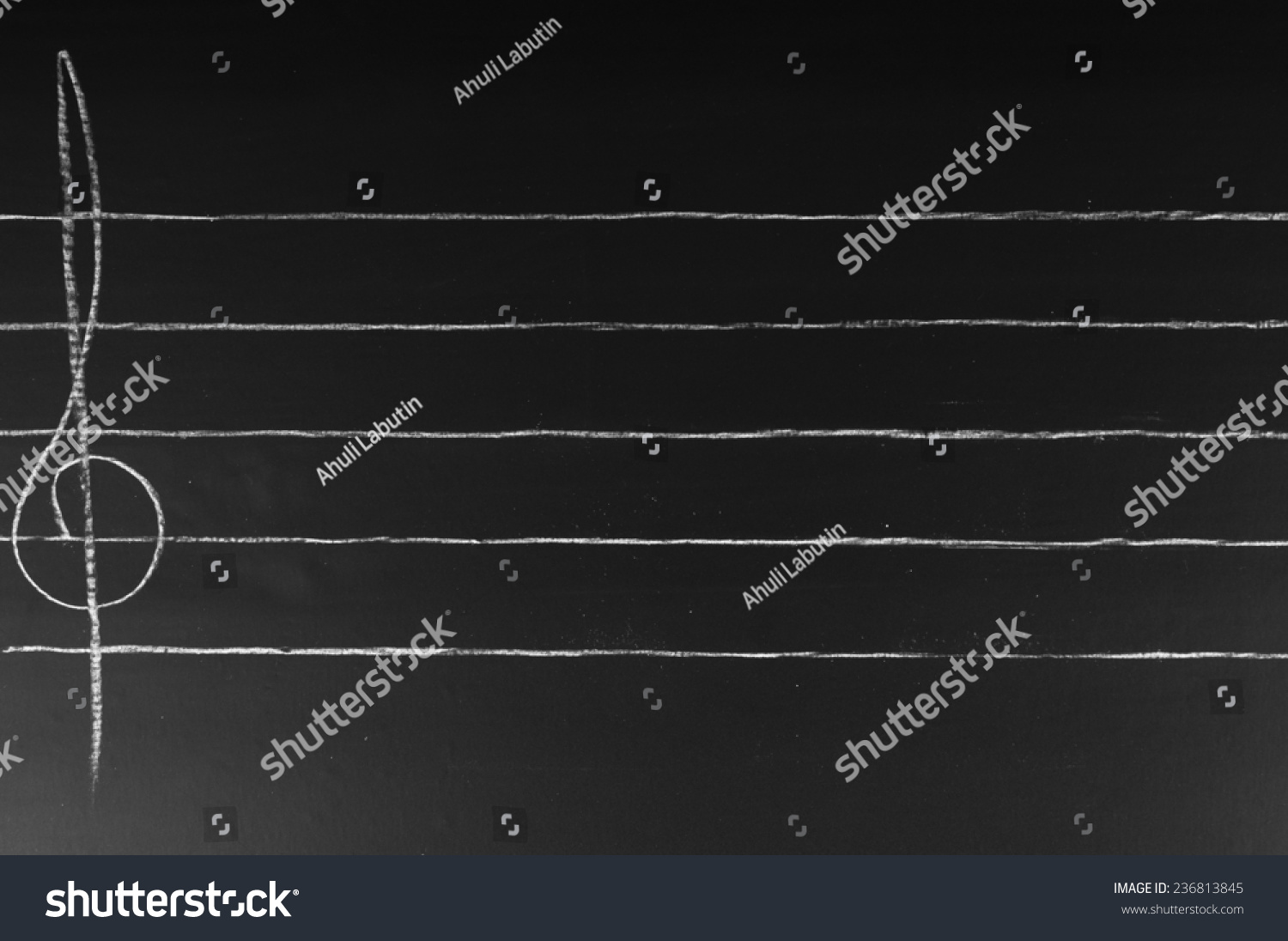 Musical notes on a blackboard #236813845