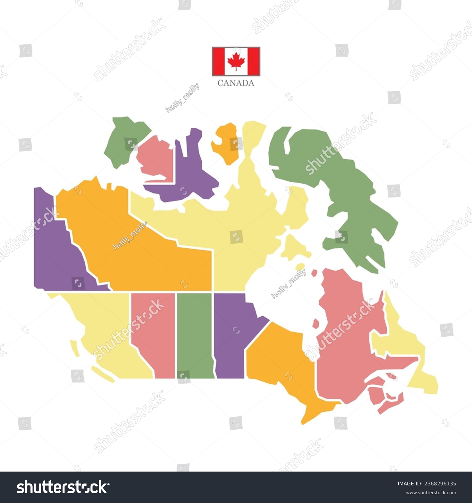 Silhouette and colored Canada map - Royalty Free Stock Vector ...