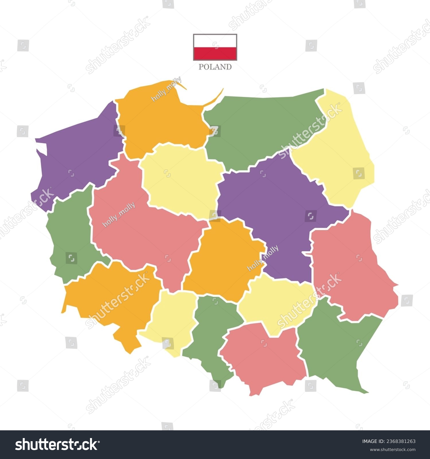 Silhouette and colored Poland map - Royalty Free Stock Vector ...