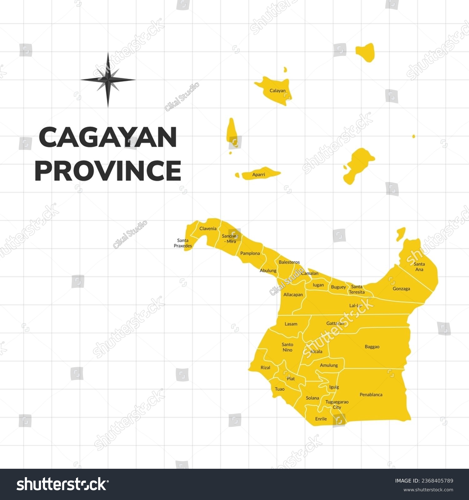 Cagayan Province Map Illustration. Map Of The - Royalty Free Stock ...