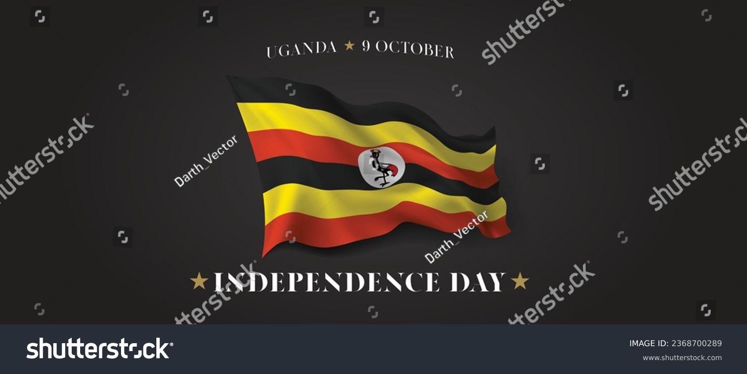 Uganda independence day vector banner, greeting - Royalty Free Stock ...