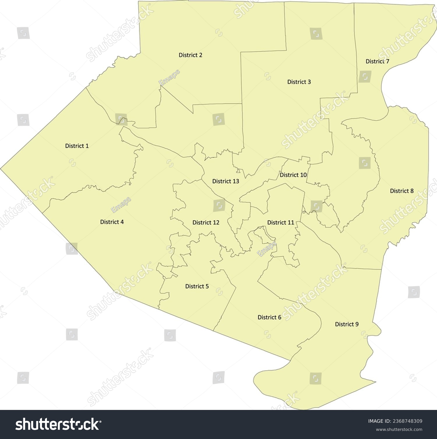 Pennsylvania State Allegheny county Map of - Royalty Free Stock Vector