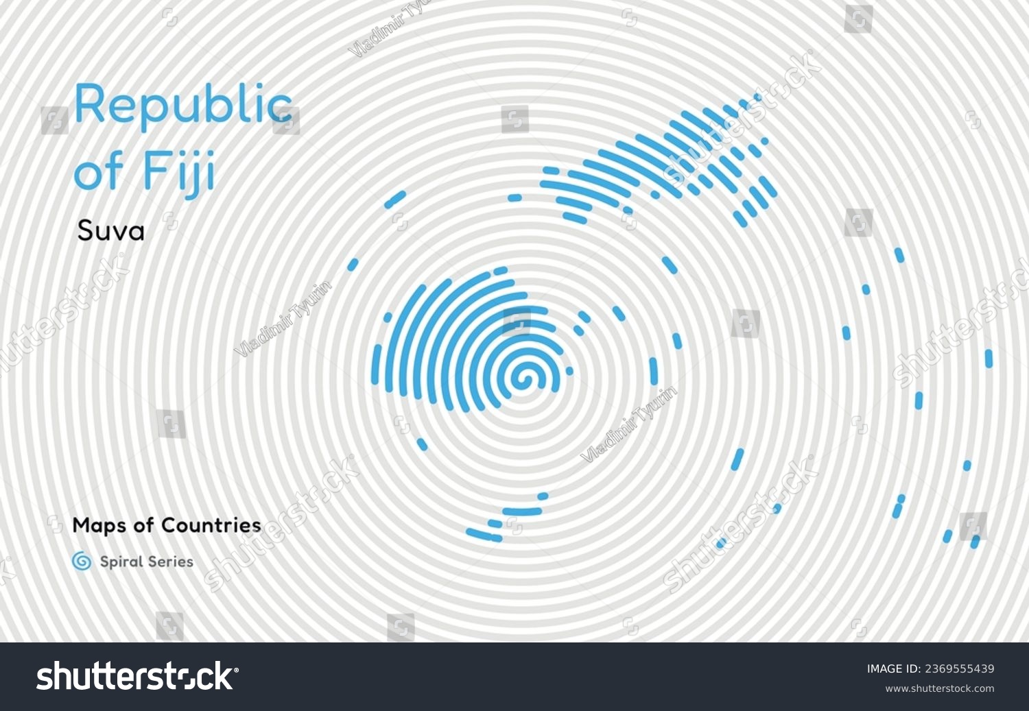 Creative map of Fiji. Political map. Suva. - Royalty Free Stock Vector ...