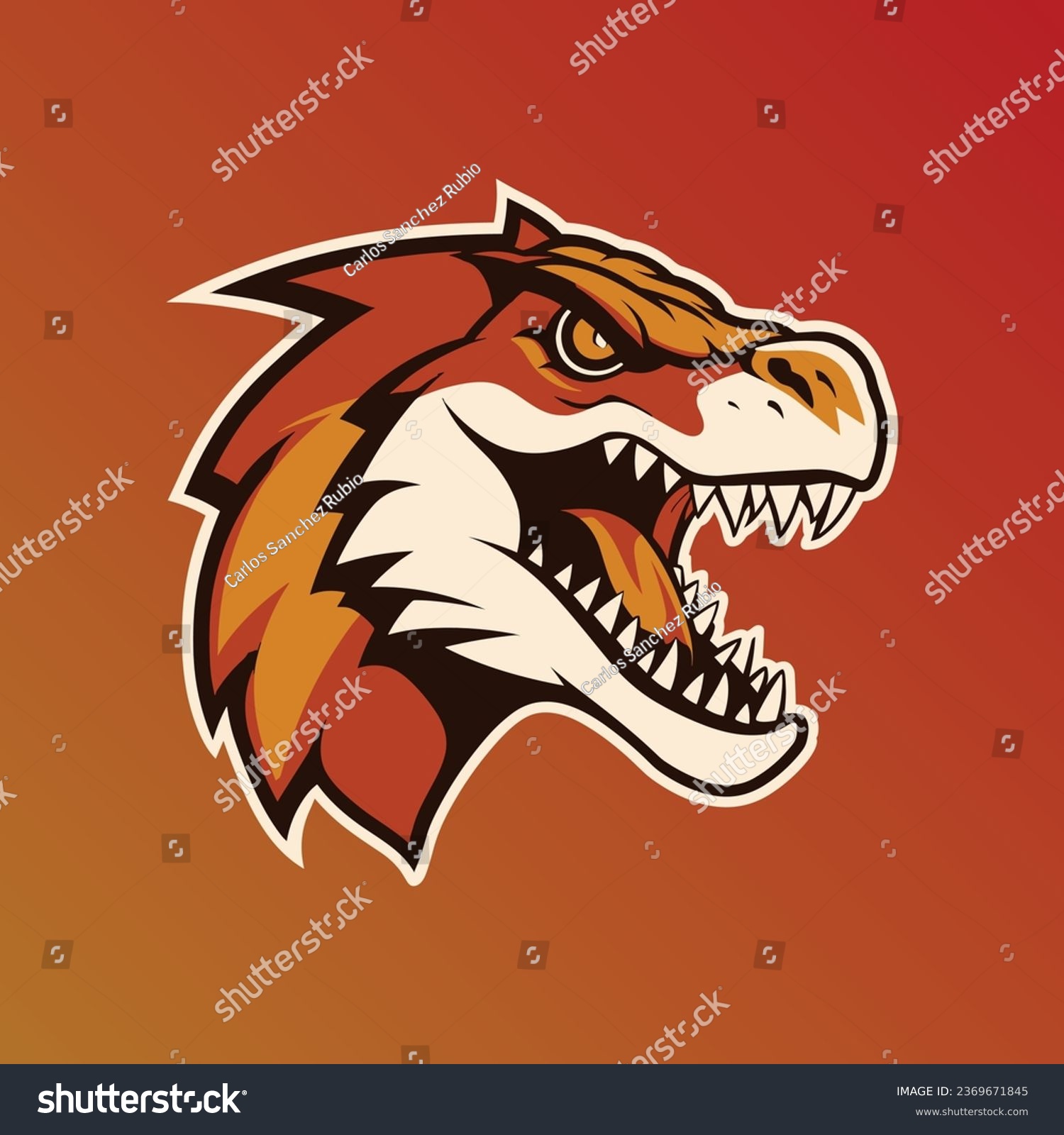 logo illustration of a raptor dinosaur creature, - Royalty Free Stock ...