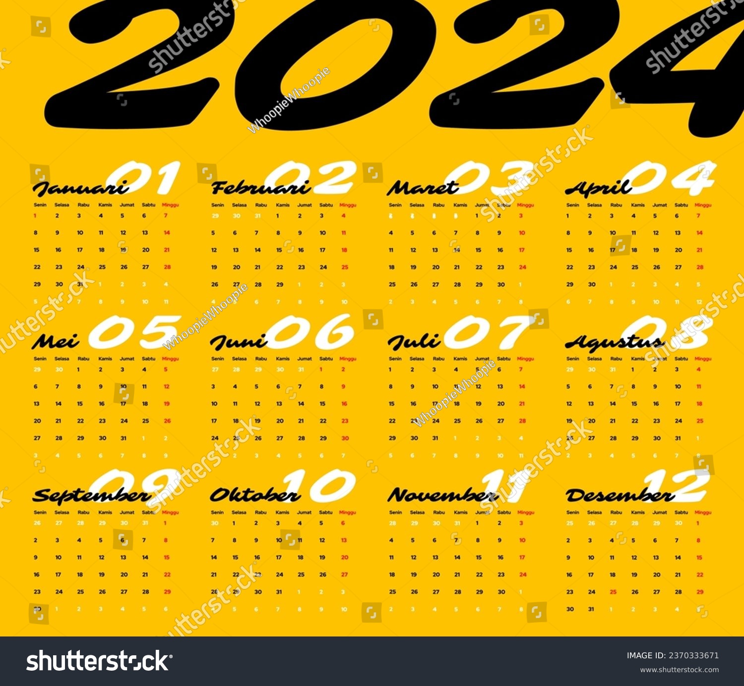 new year 2024 calendar, for corporate, modern Royalty Free Stock