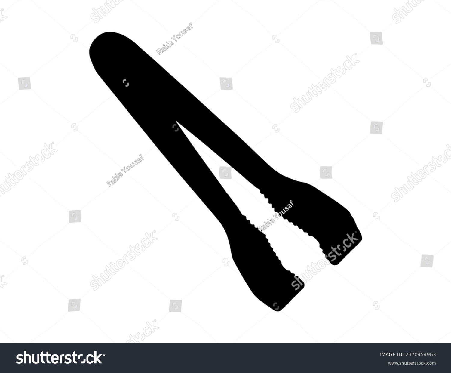 Ice tongs silhouette vector art white background - Royalty Free Stock ...