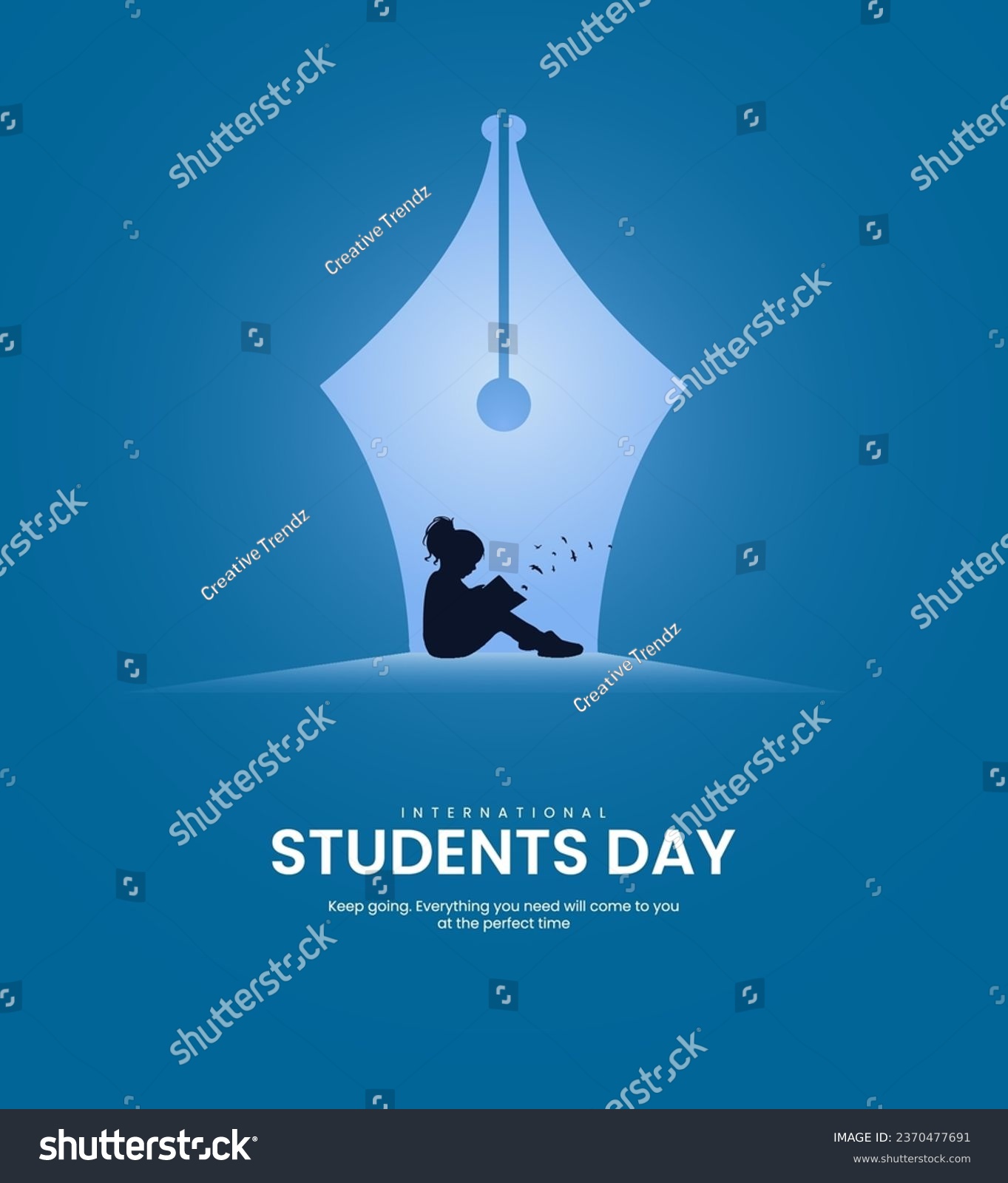 International Students Day. World Students Day creative design for banner, poster, and 3D Illustration. #2370477691