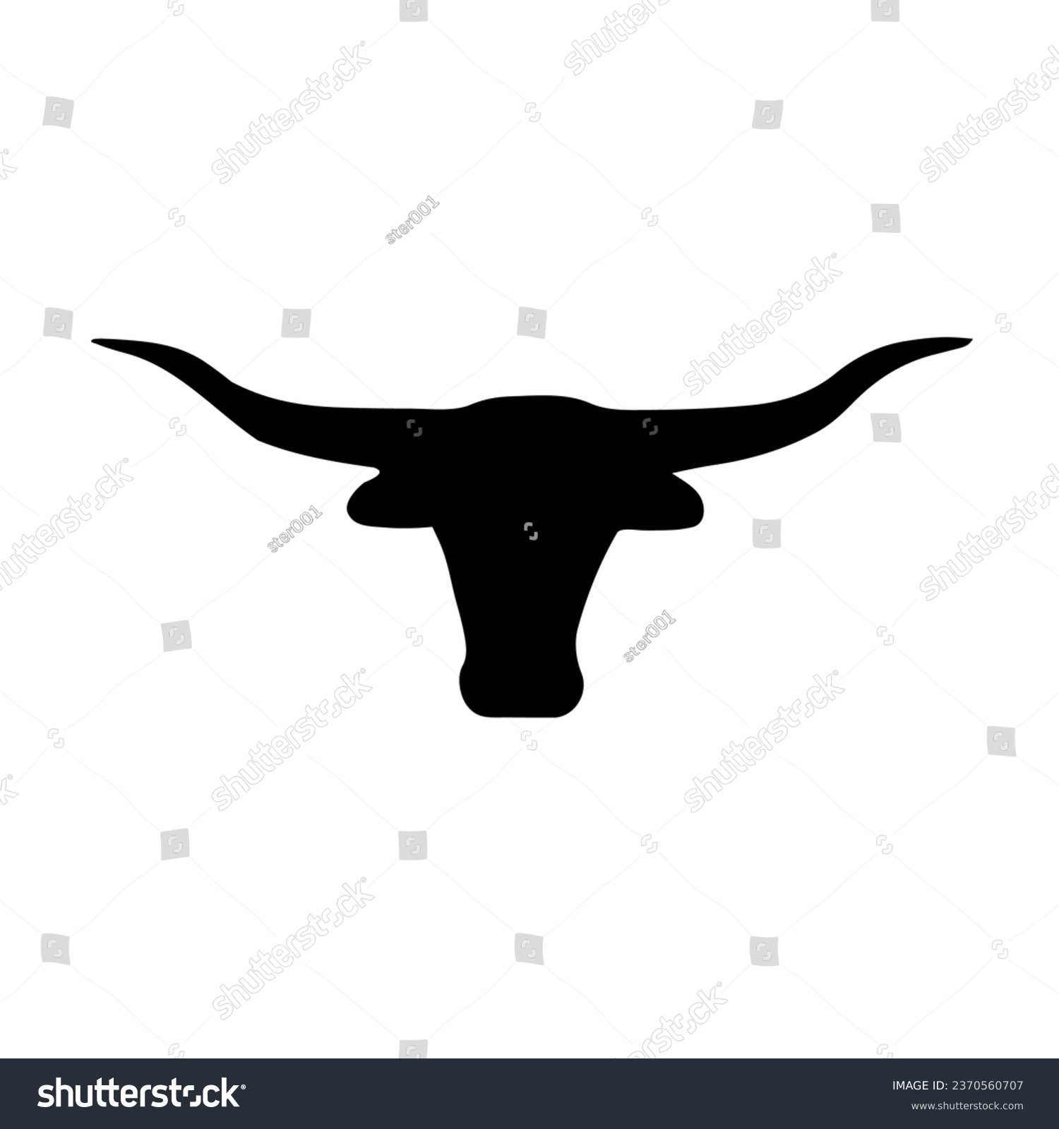 Texas longhorn head black colour design - Royalty Free Stock Vector ...