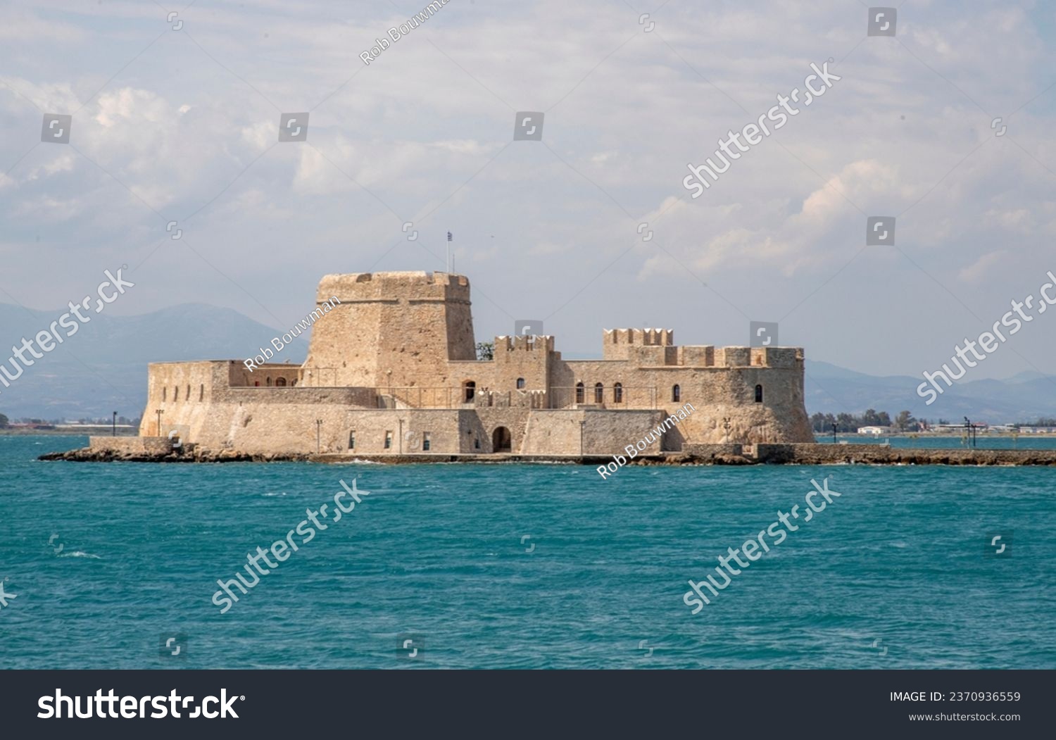 Bourtzi Castle is sited on as island in the harbor harbour in Nafplio #2370936559