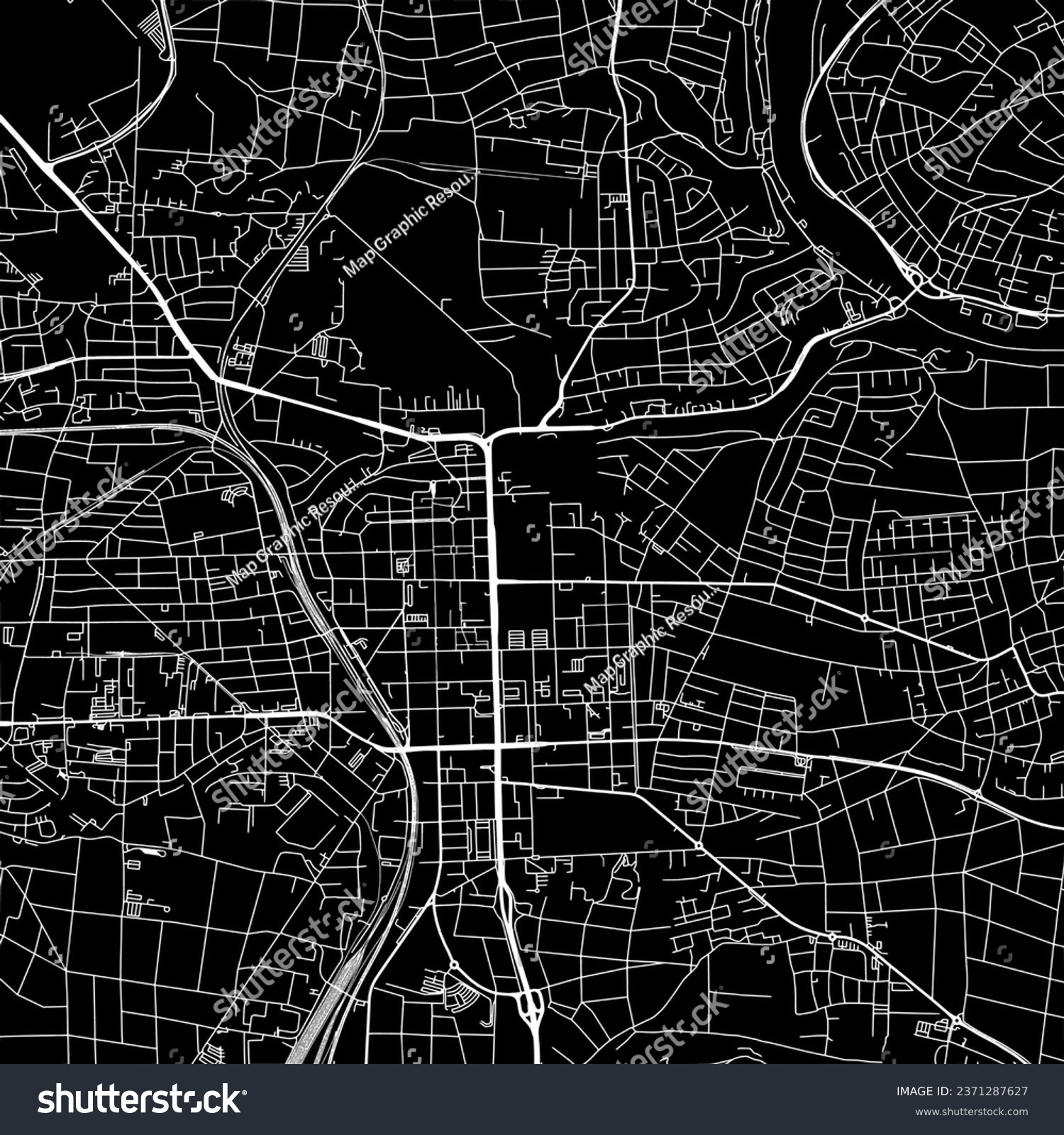 1:1 square aspect ratio vector road map of the - Royalty Free Stock ...