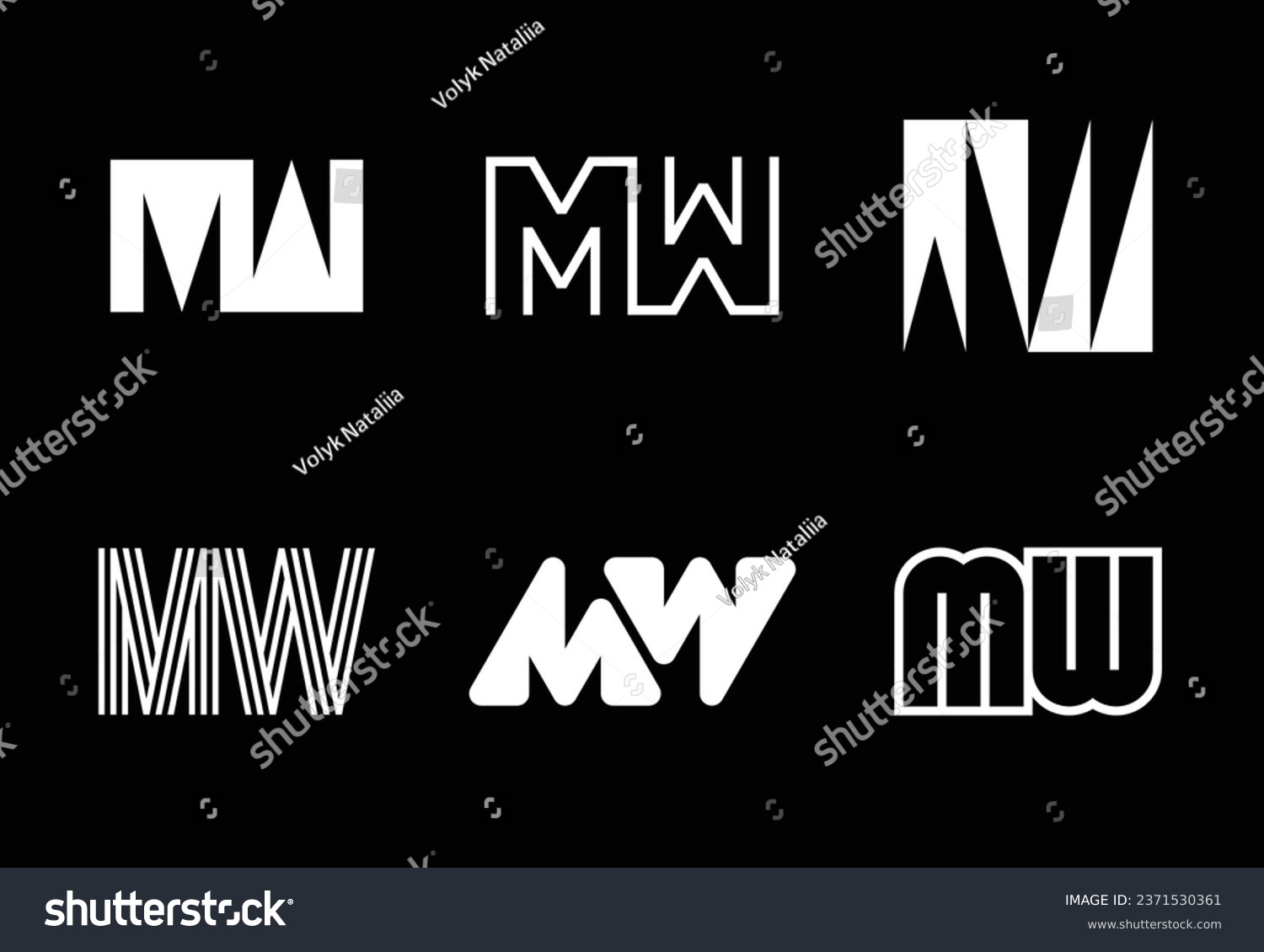 Set of letter MW logos. Abstract logos - Royalty Free Stock Vector ...