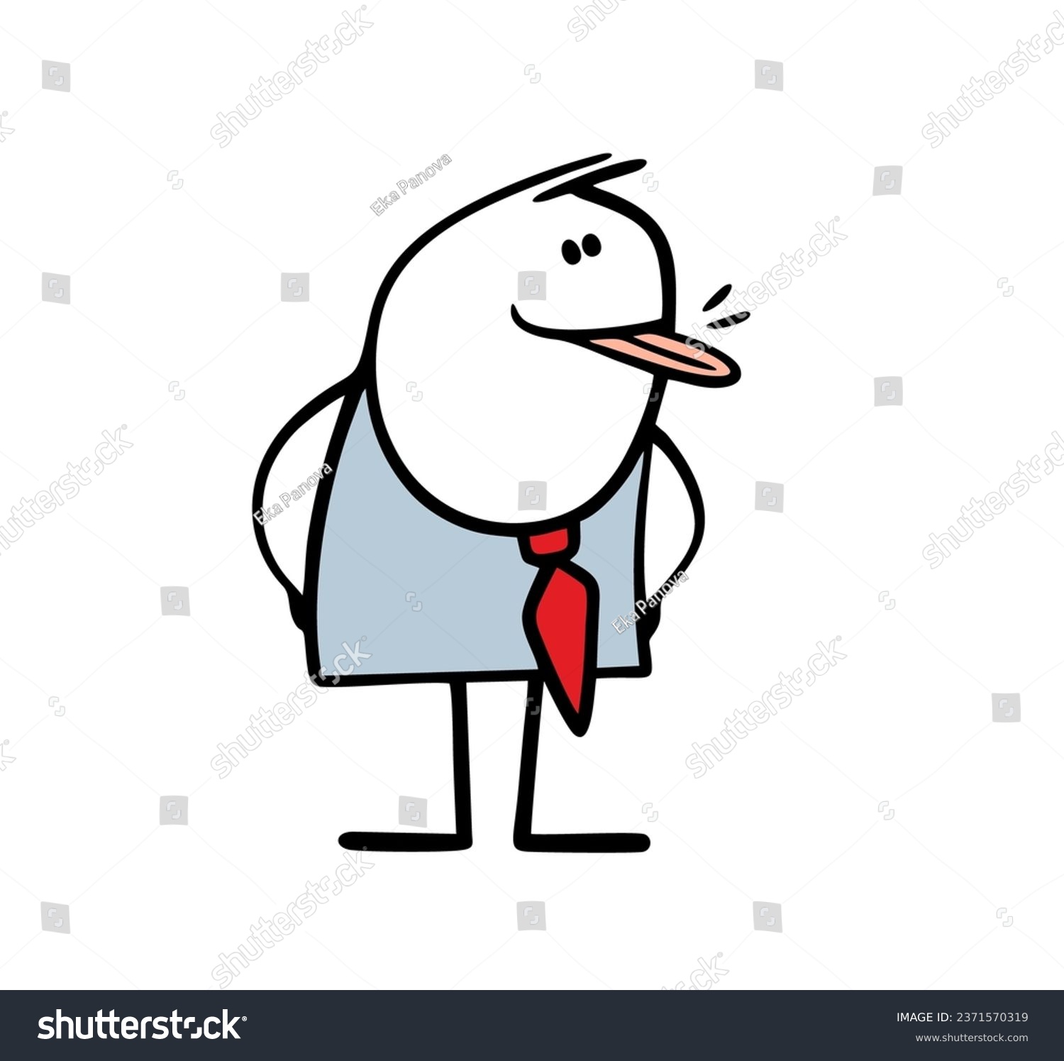 Funny man in doodle business suit shows his - Royalty Free Stock Vector ...