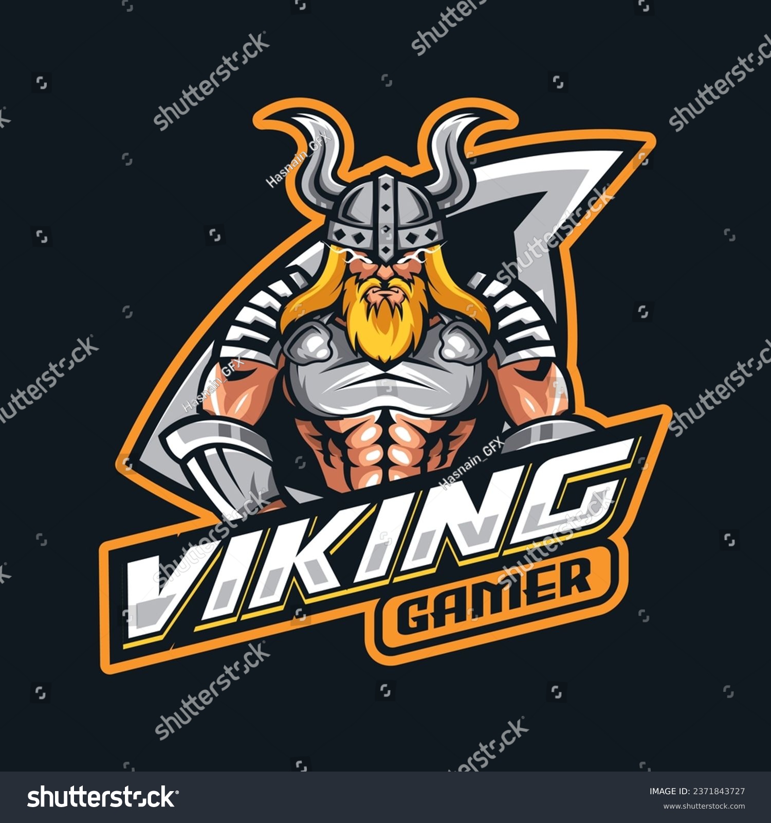 Viking Gamer Vector Mascot Logo Template Design - Royalty Free Stock ...