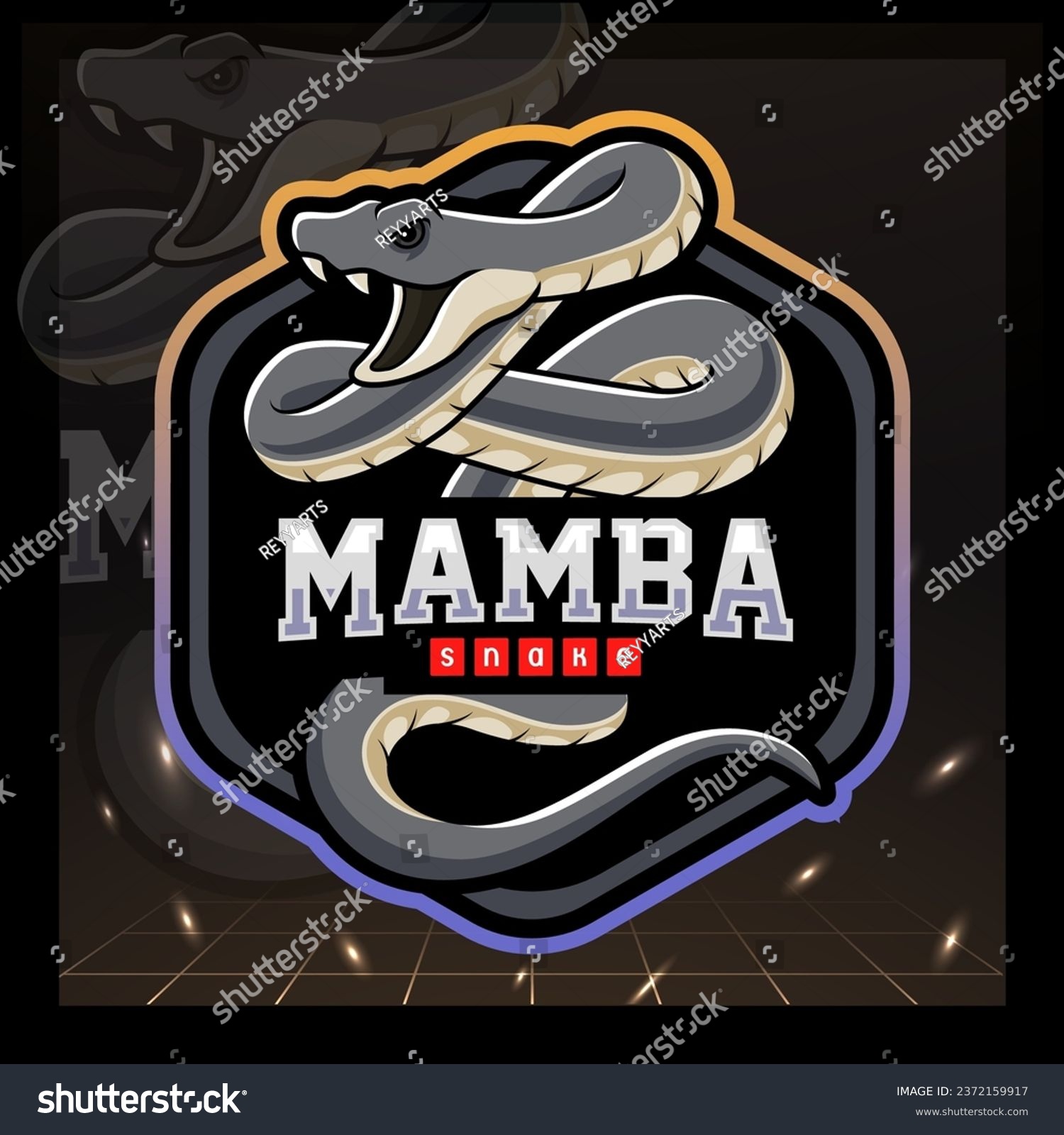 Black mamba snake mascot. e sport logo design - Royalty Free Stock ...