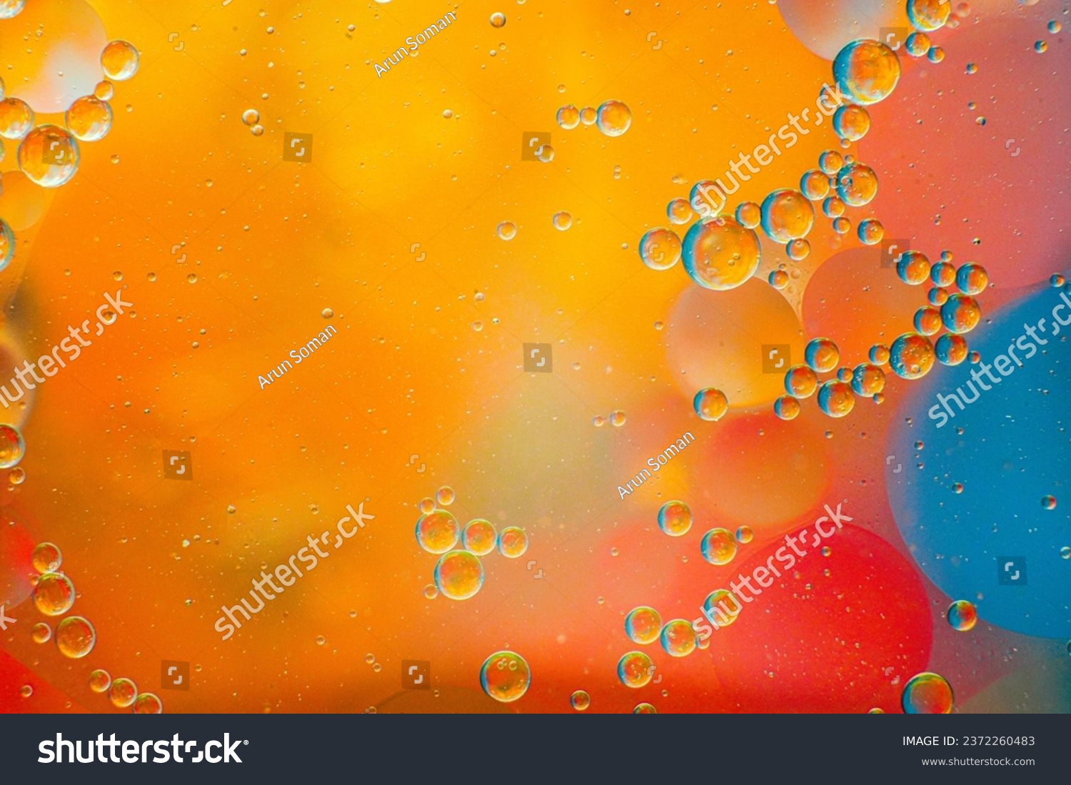 Abstract photography of Oil in water, Bubble colour full, macro photography #2372260483