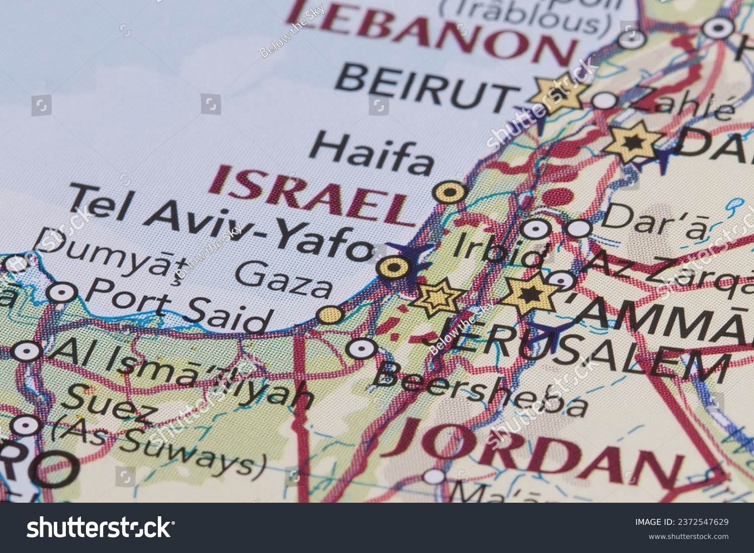 Map of Israel with the Gaza region in focus, October 10, 2023 #2372547629