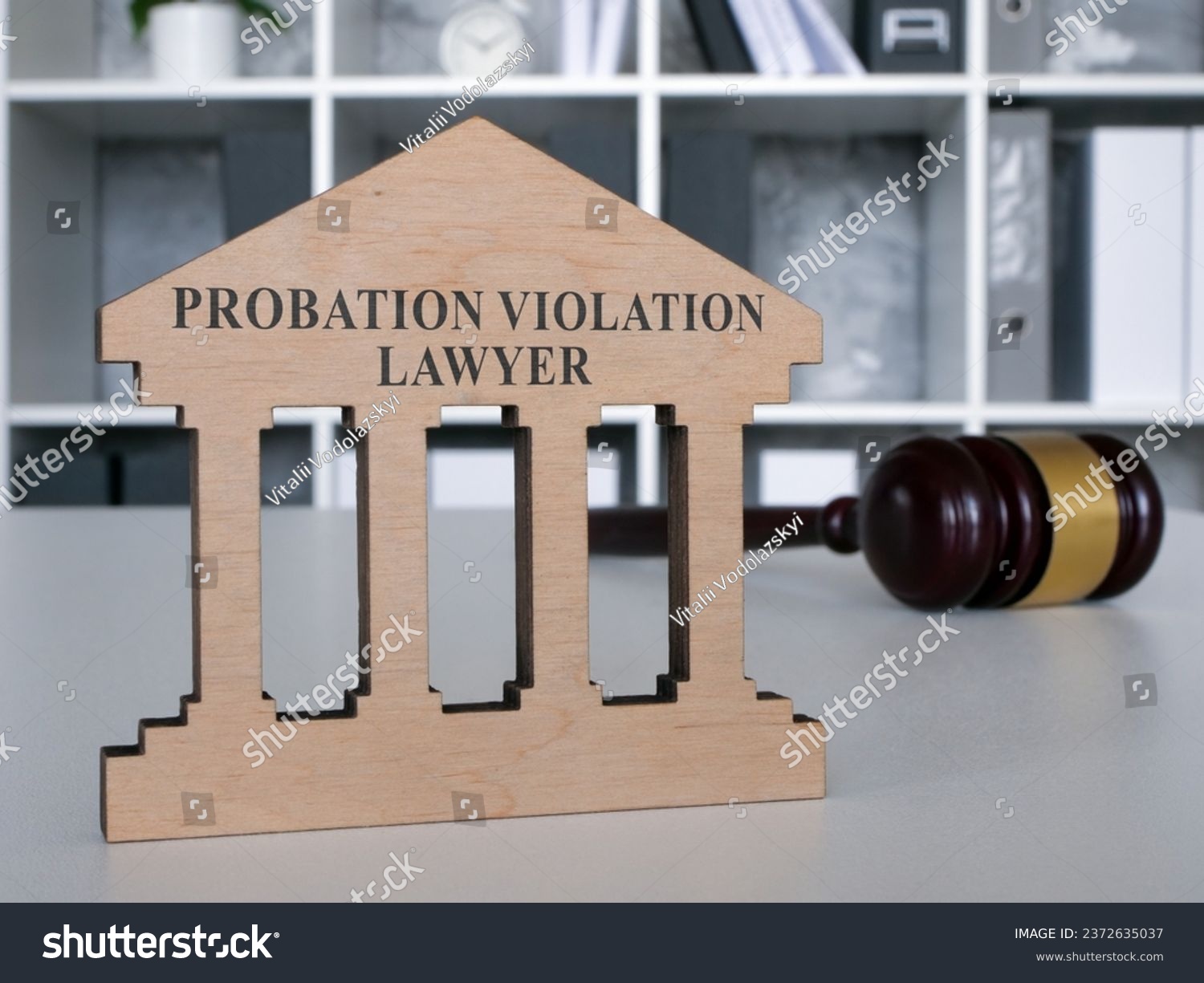 Desk with a plate probation violation lawyer. #2372635037