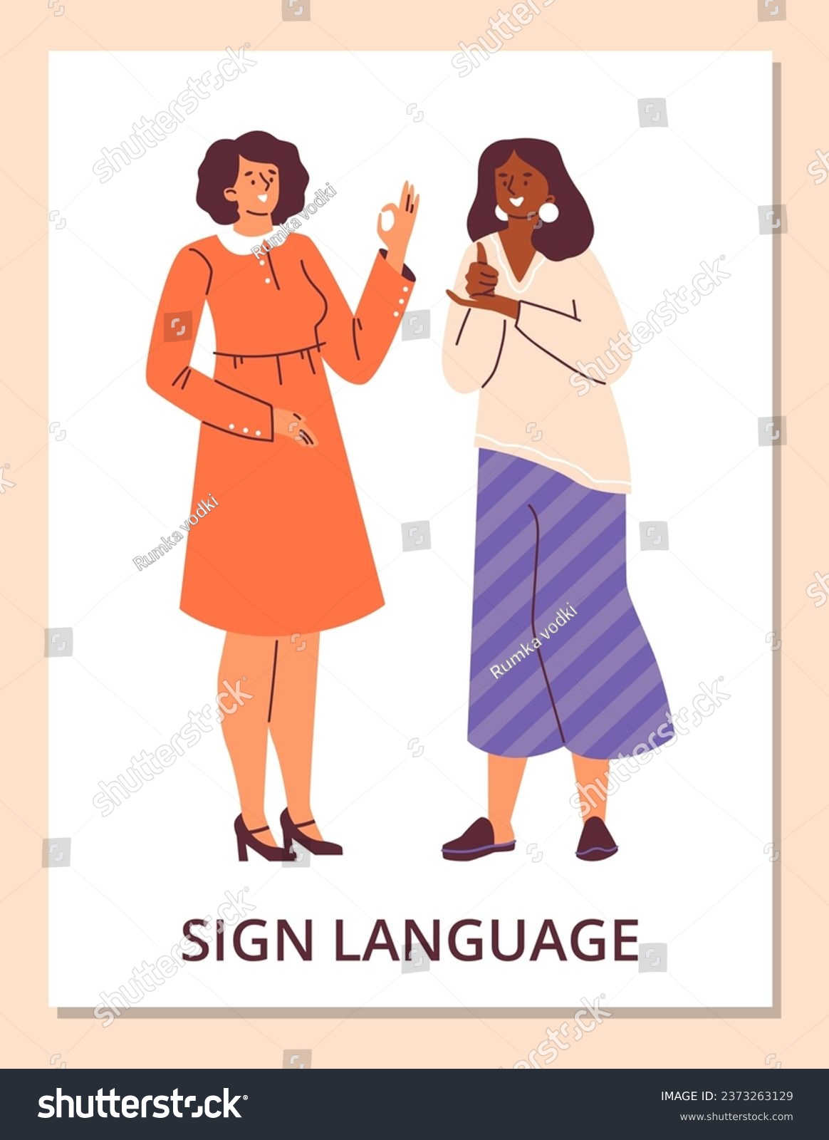 Women communicate in deaf sign language. Deaf - Royalty Free Stock ...