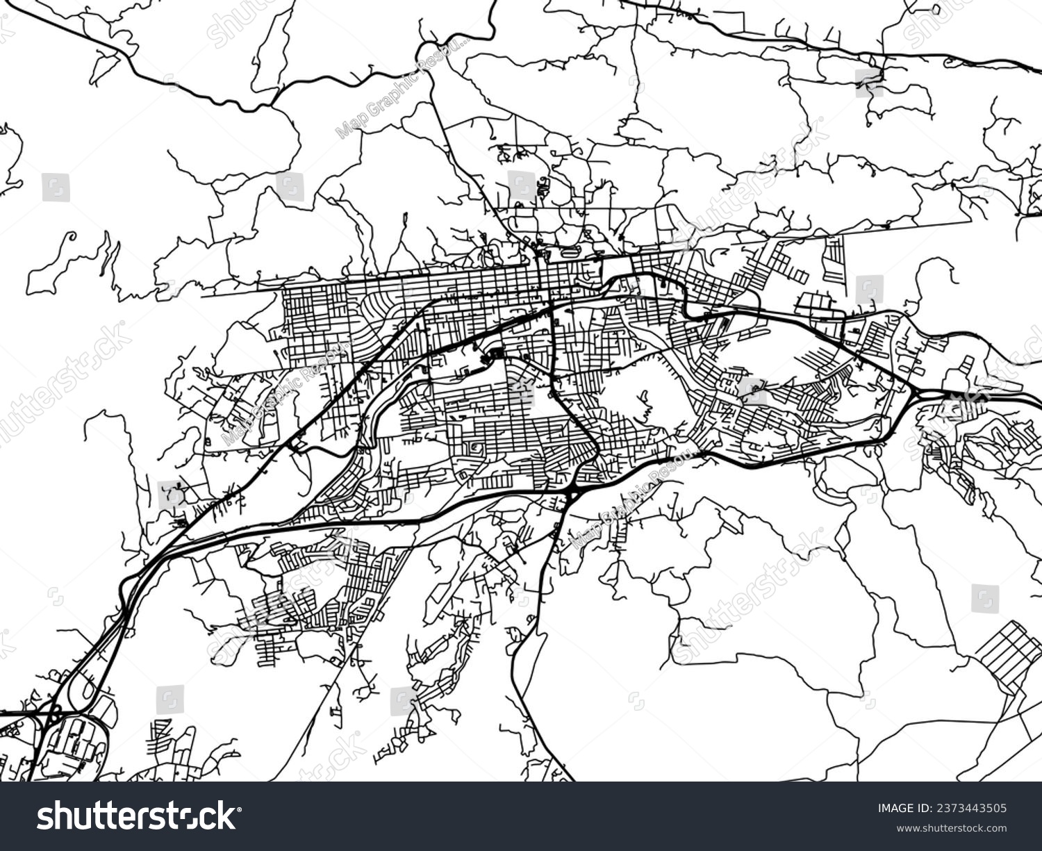 Vector city map of Tecate in Mexico with black - Royalty Free Stock ...