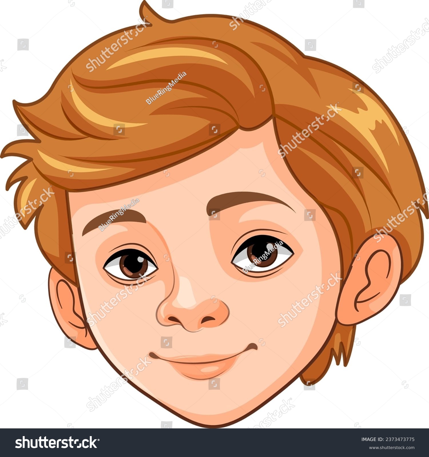 Red-Haired Man face cartoon illustration - Royalty Free Stock Vector ...