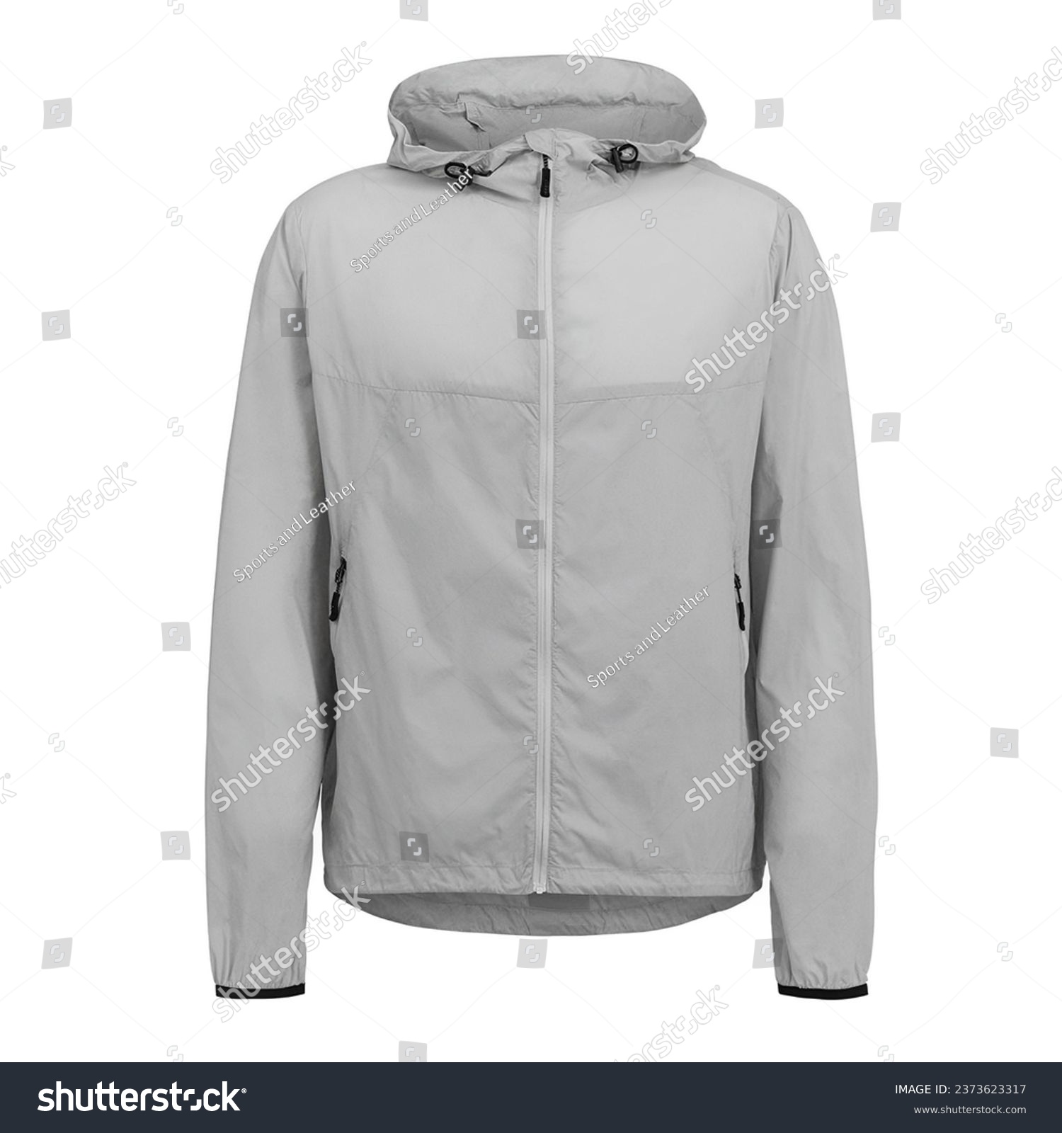 Windbreaker Jacket - Windbreaker Jackets gray color isolated image #2373623317