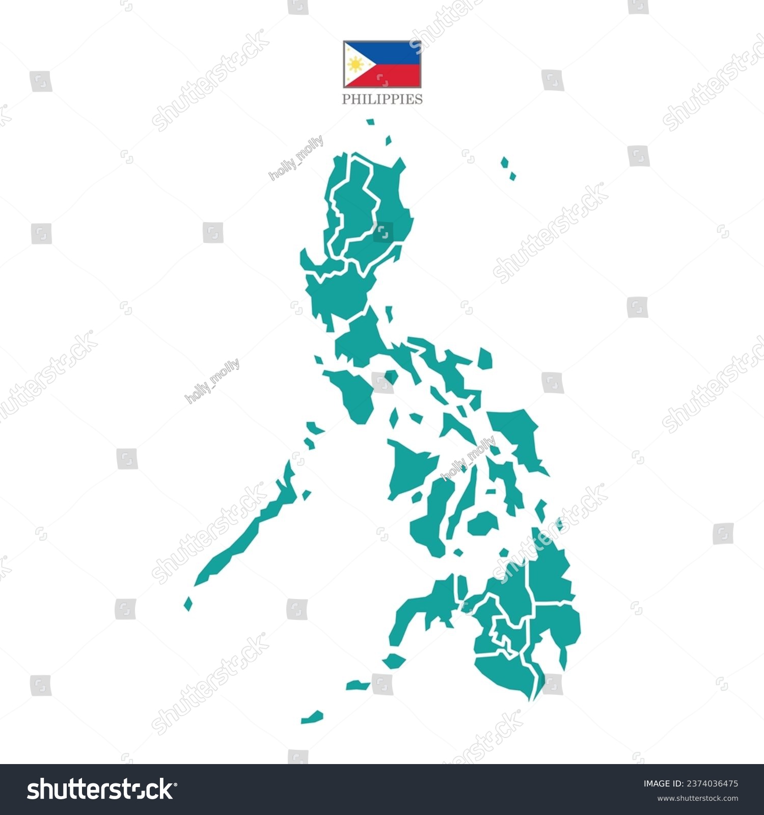 Silhouette and colored (turquoise) philippines - Royalty Free Stock ...