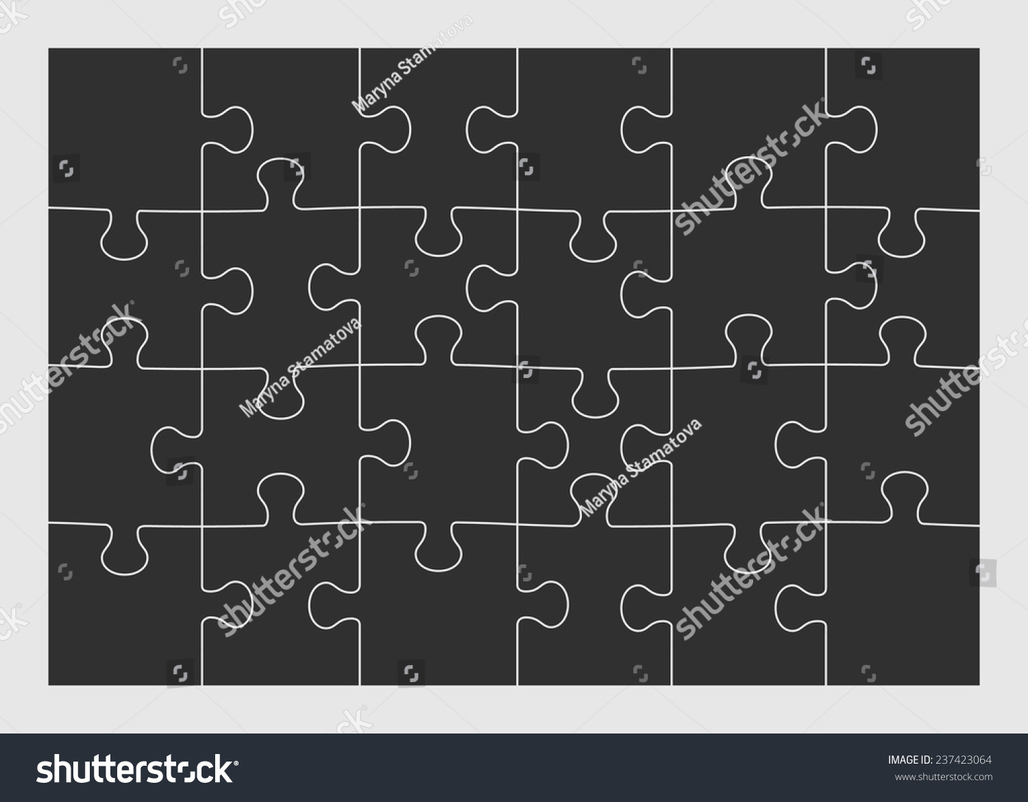 Set of twenty four puzzle pieces. Vector illustration, eps 8. #237423064