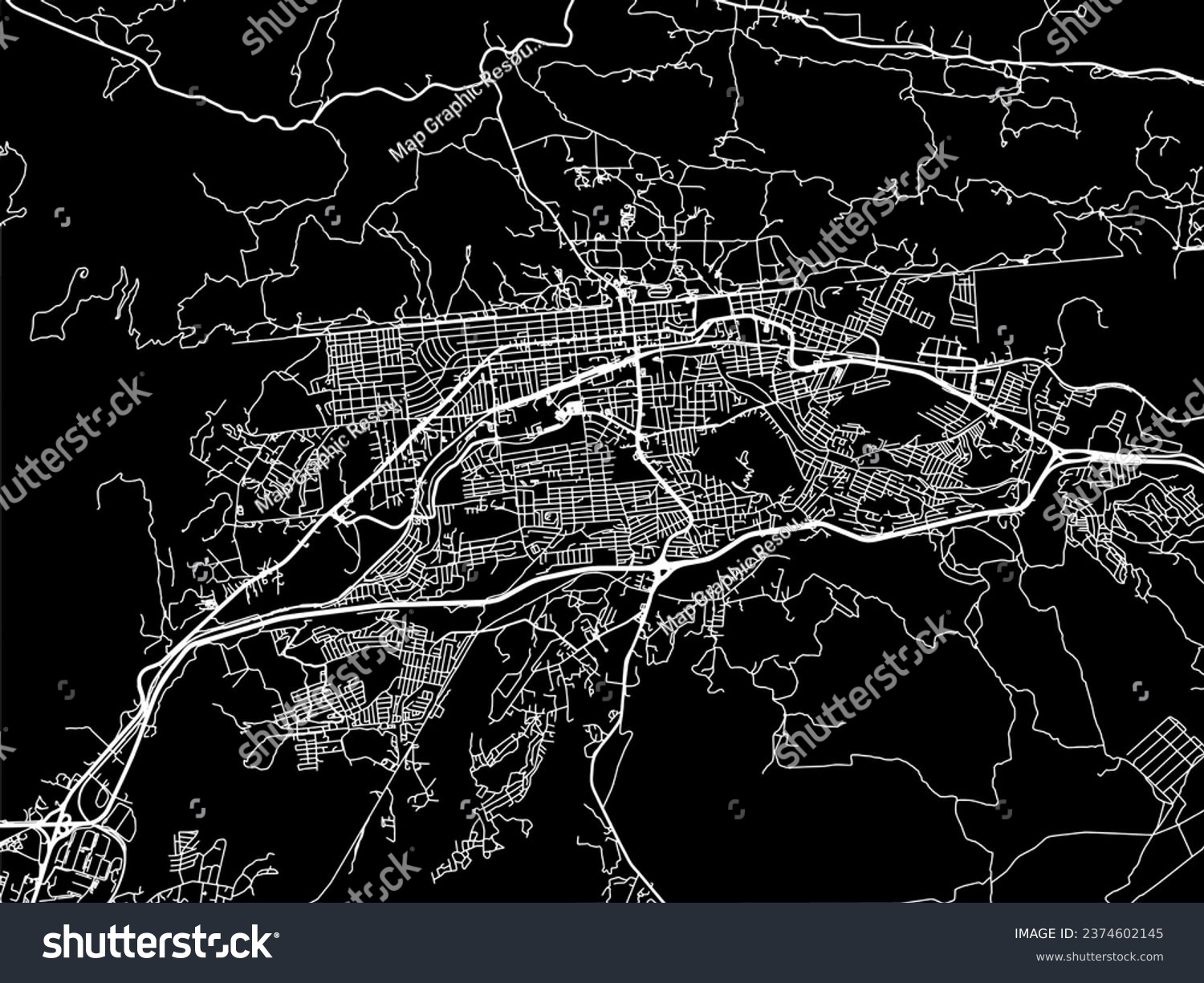 Vector city map of Tecate in Mexico with white - Royalty Free Stock ...