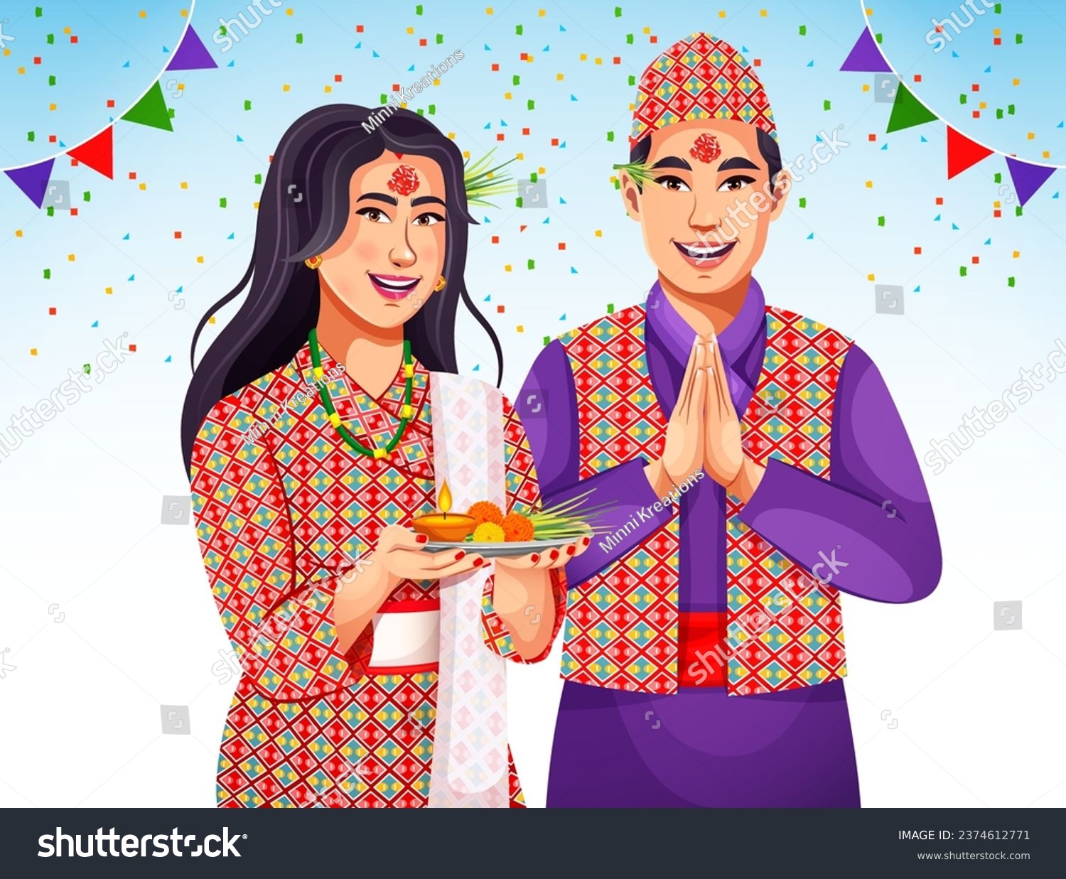 Dashain: Popular Festival in Nepal celebration - Royalty Free Stock ...