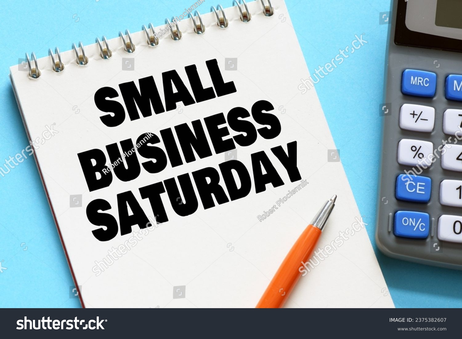 Small Business Saturday words in an office notebook. Concept for business. #2375382607